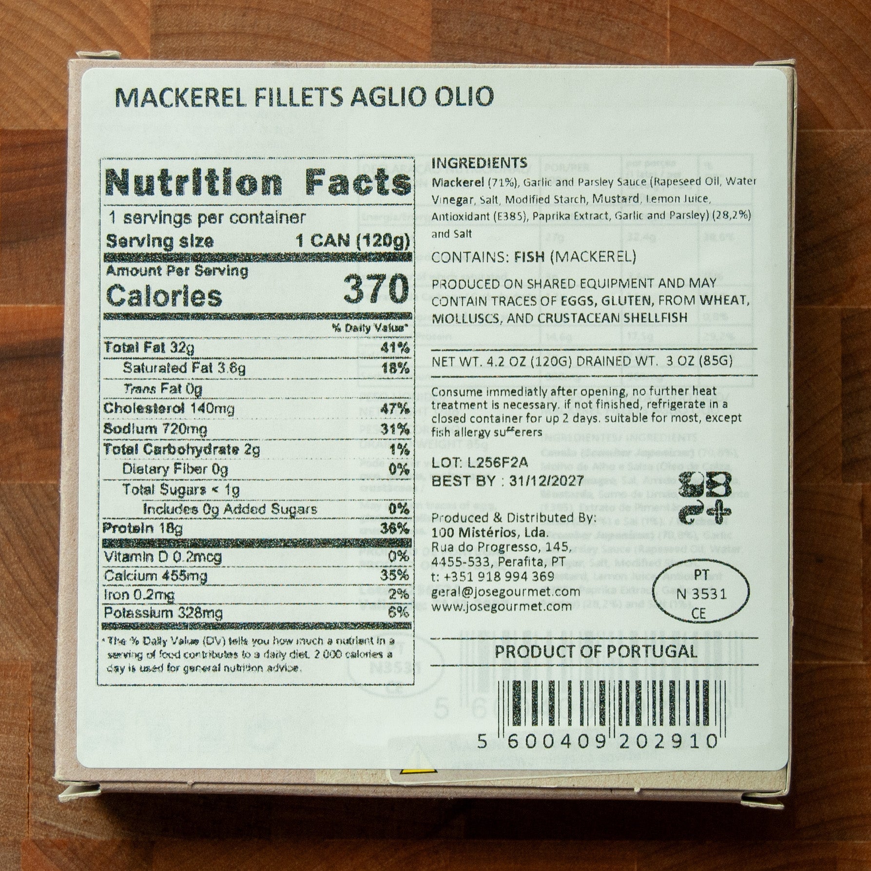 ABC+ - Mackerel Fillets in Aglio e Olio Sauce - FishNook Tinned Seafood Co.