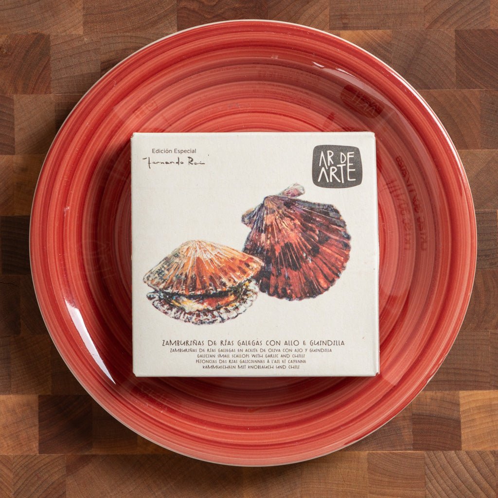 Ar De Arte - Galician Scallops in Olive Oil w/ Garlic & Chili - FishNook Tinned Seafood Co.