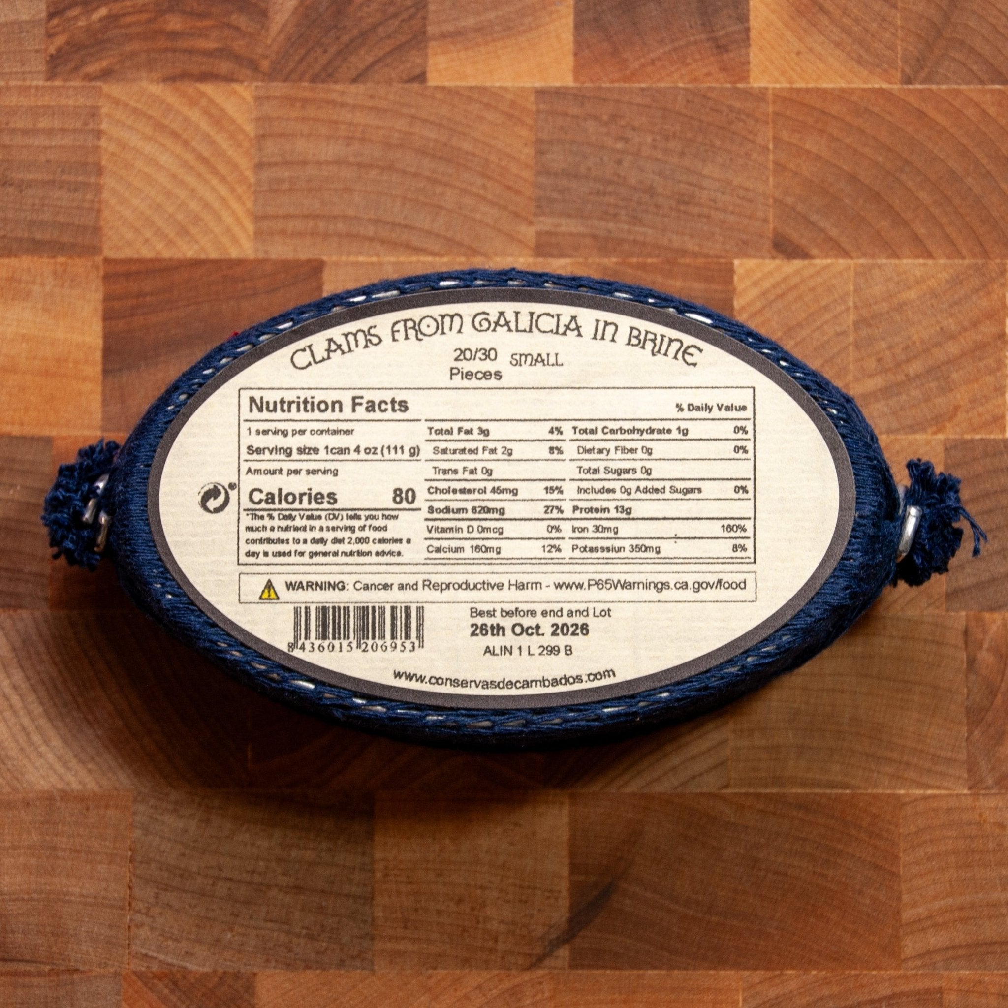 Conservas de Cambados - Galician Clams in Brine 20/30 - FishNook Tinned Seafood Co.
