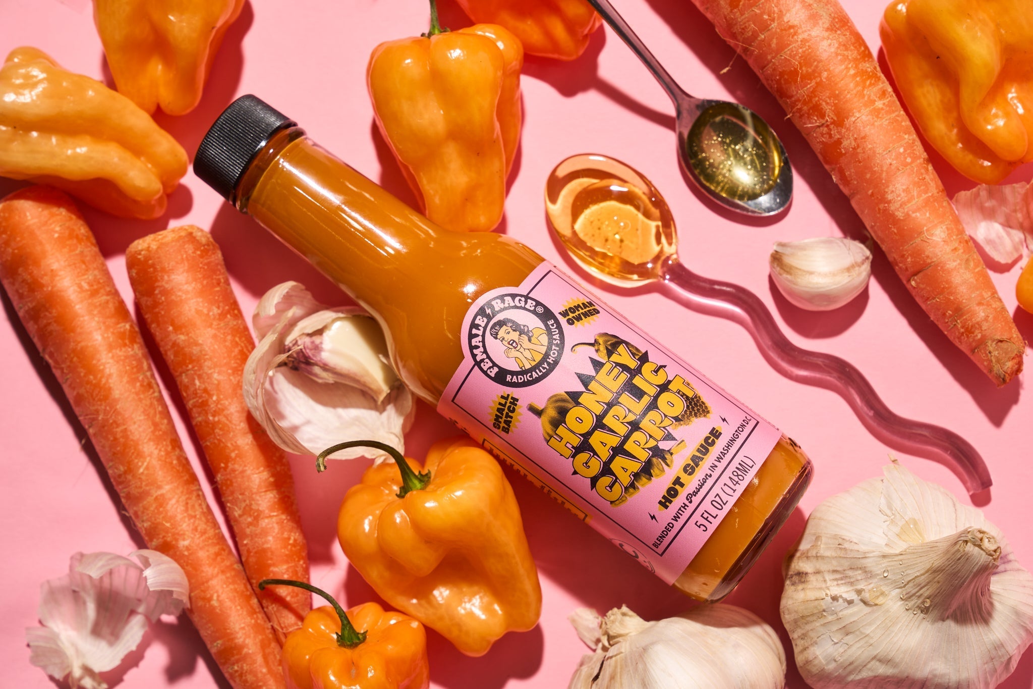 Female Rage Hot Sauce - Honey Garlic Carrot Hot Sauce - FishNook Tinned Seafood Co.