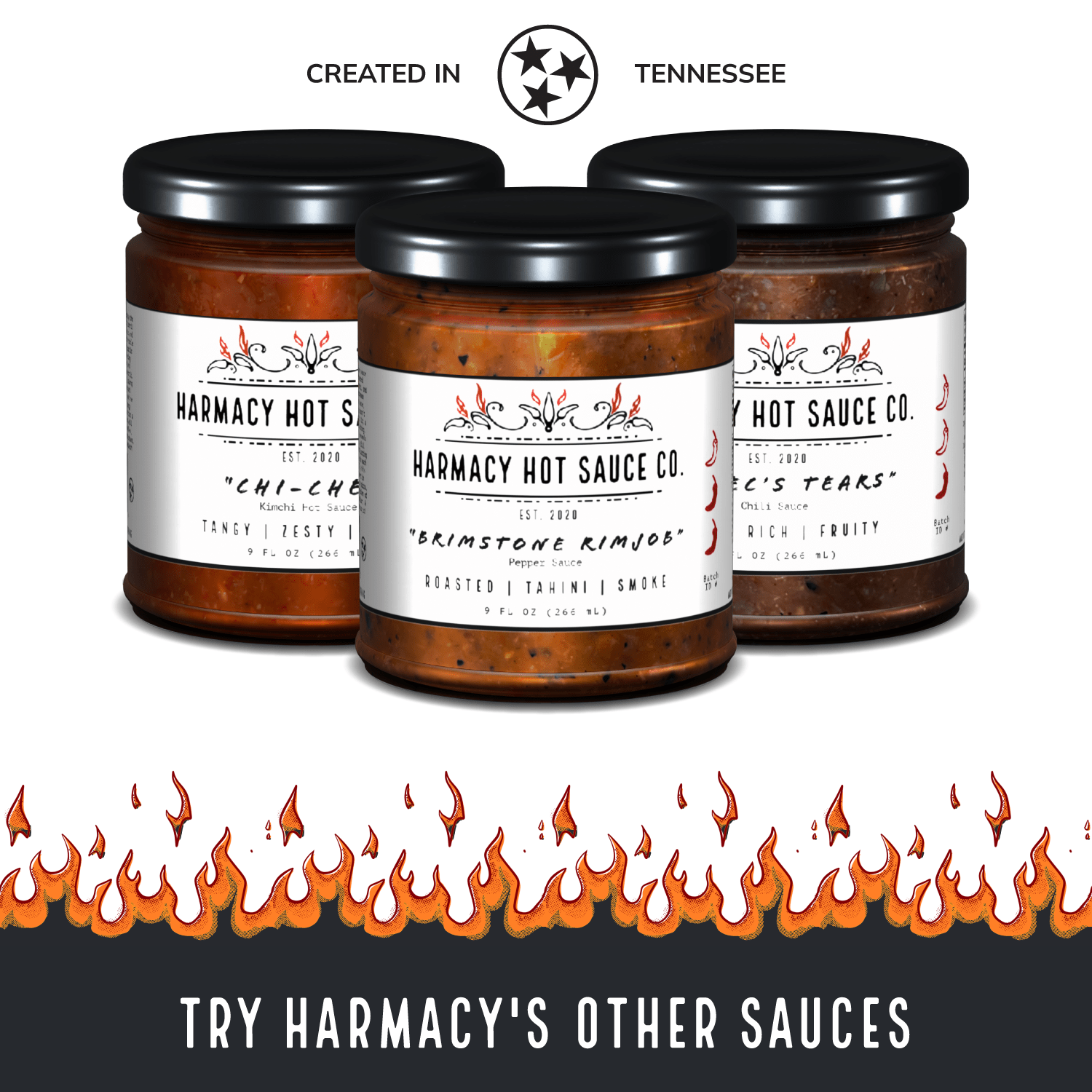Harmacy Hot Sauce Co. - Cinco - Tomatillo & Clementine Pepper Sauce (9oz) - FishNook Tinned Seafood Co.