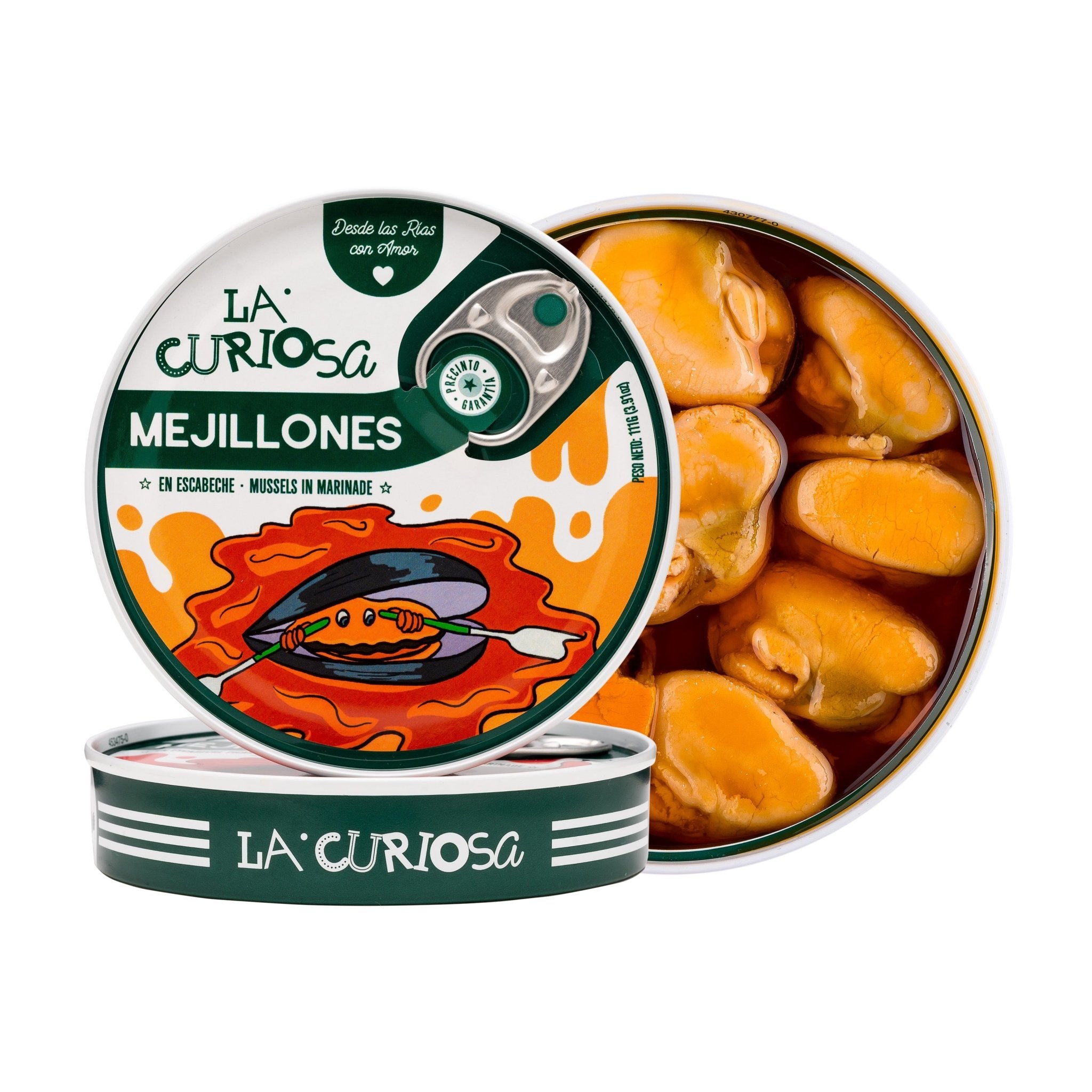 La Curiosa - 8/12 Galician Mussels in Escabeche Sauce - FishNook Tinned Seafood Co.