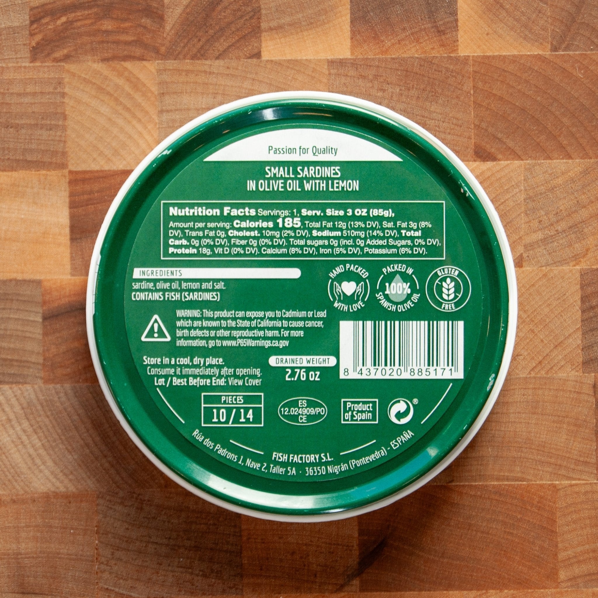 La Curiosa - Small Sardines in Olive Oil w/ Lemon - FishNook Tinned Seafood Co.