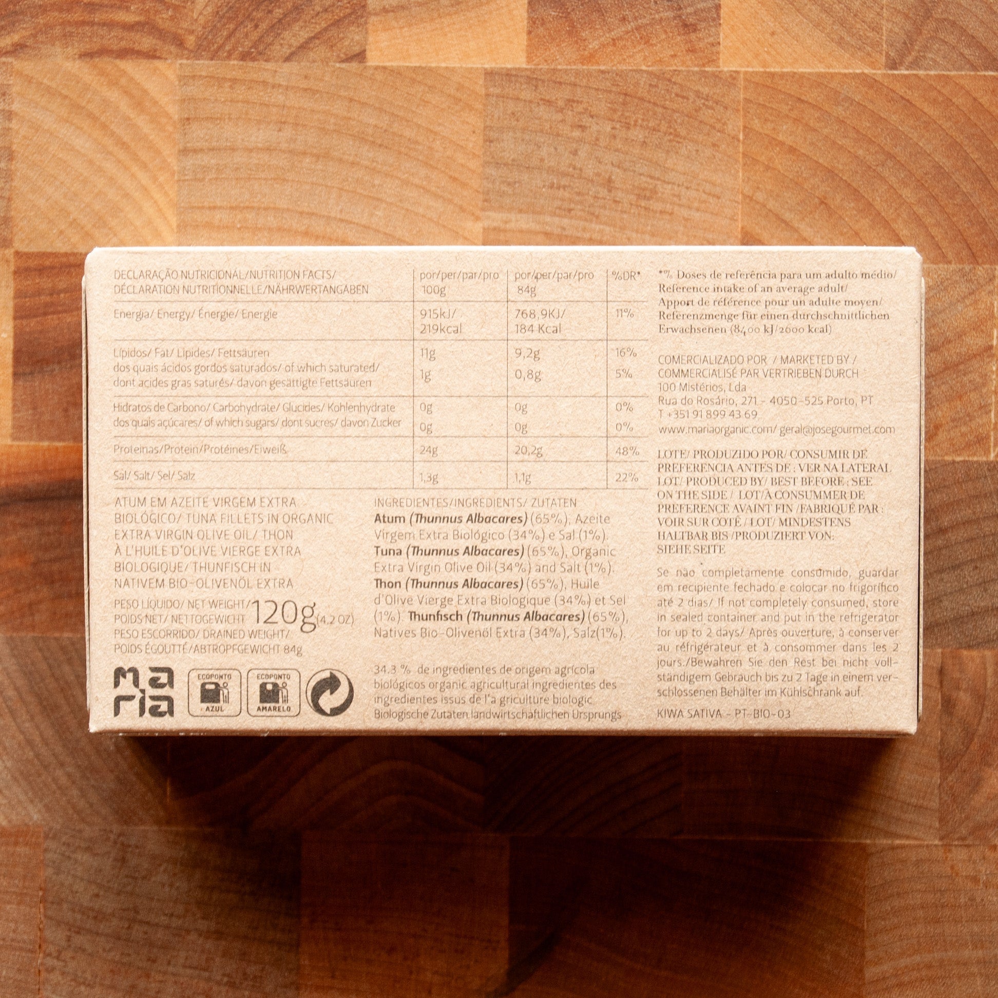 Maria Organic - Tuna in EVOO - FishNook Tinned Seafood Co.