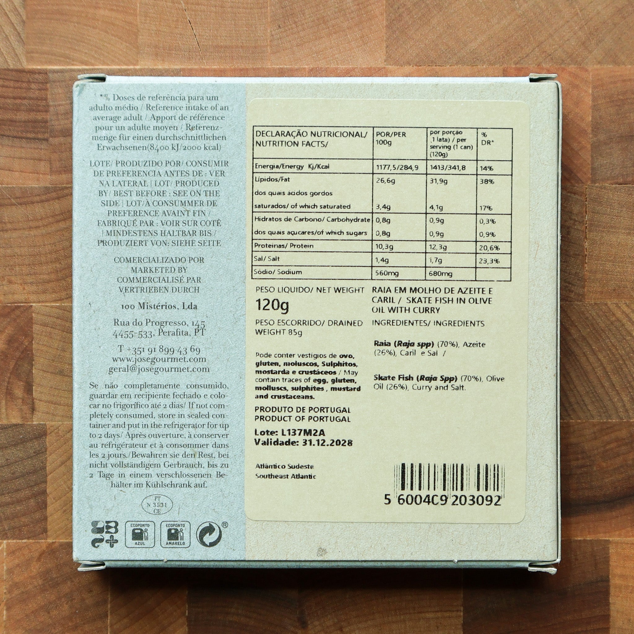 ABC+ - Skate Fish in Olive Oil & Curry - FishNook Tinned Seafood Co.