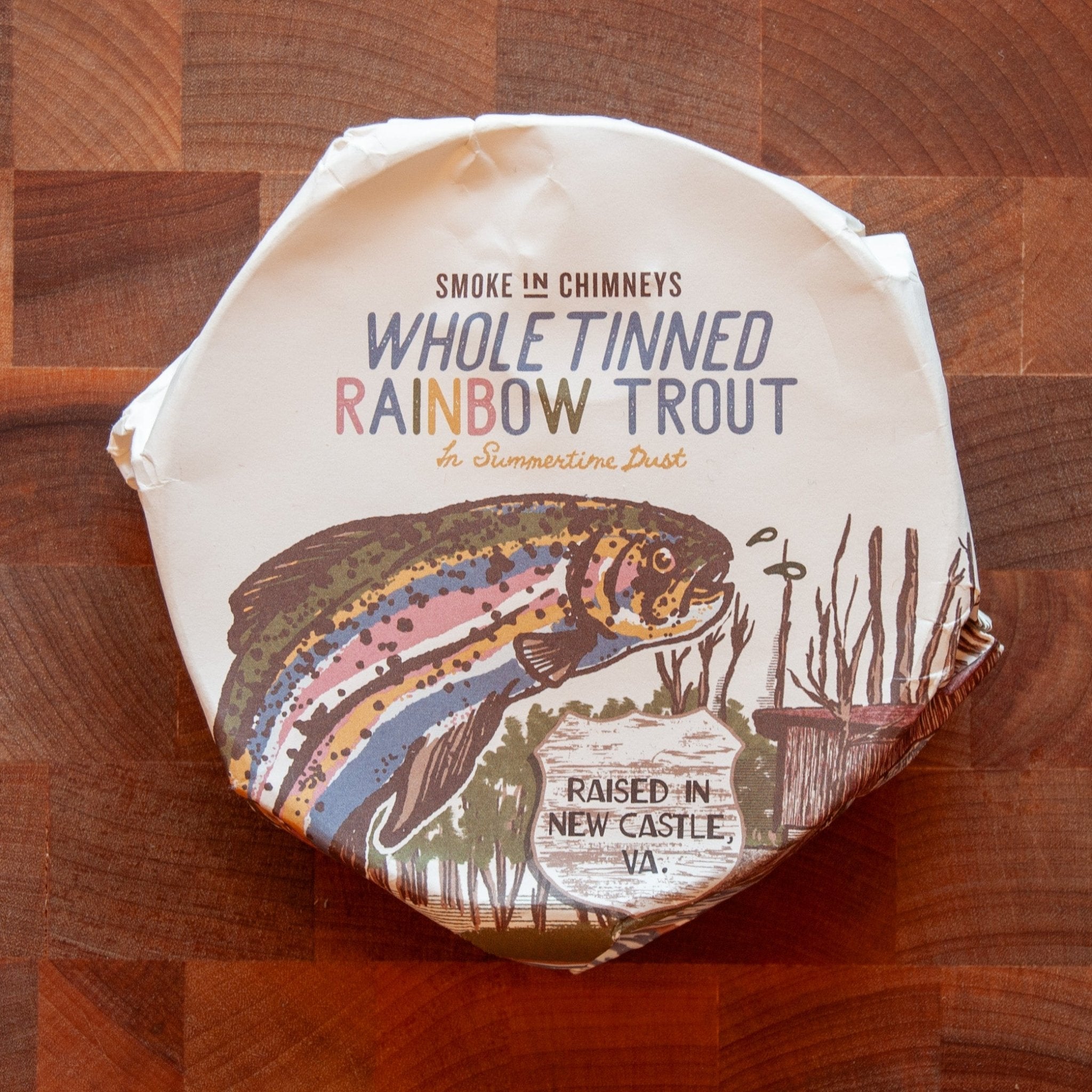 Smoke in Chimneys - Rainbow Troutlings w/ Summertime Dust - FishNook Tinned Seafood Co.