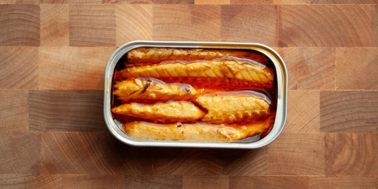 La Curiosa mackerel fillets texture close-up