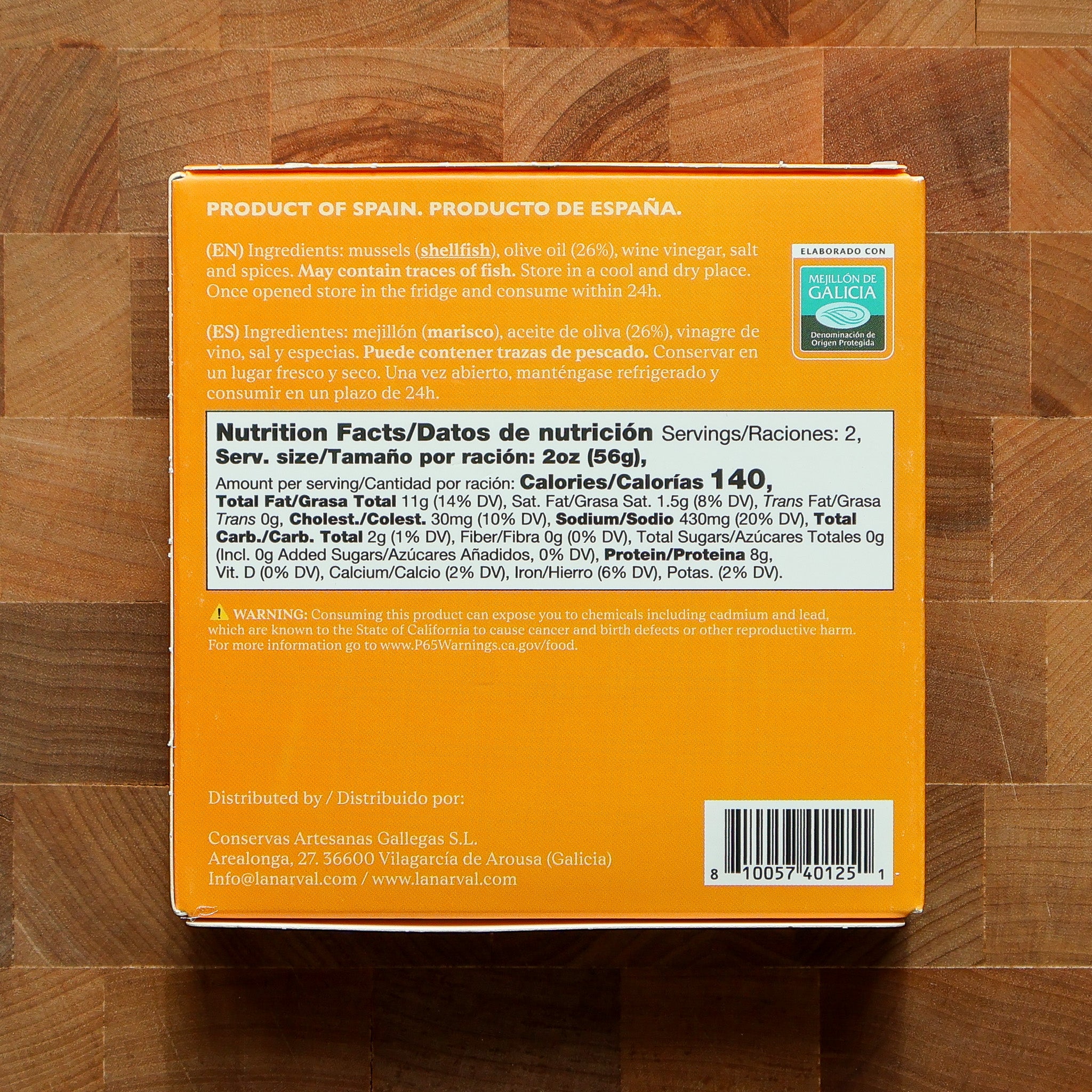 Large Galician Mussels in Escabeche