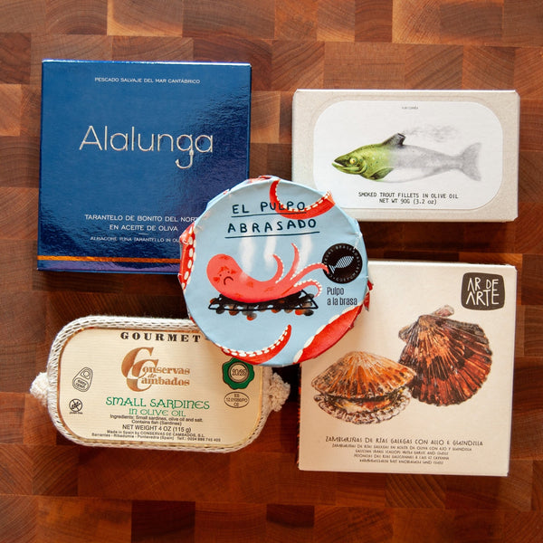 dry tiny fish in box Deluxe Tinned Fish Gift Box – FishNook Tinned Seafood Co