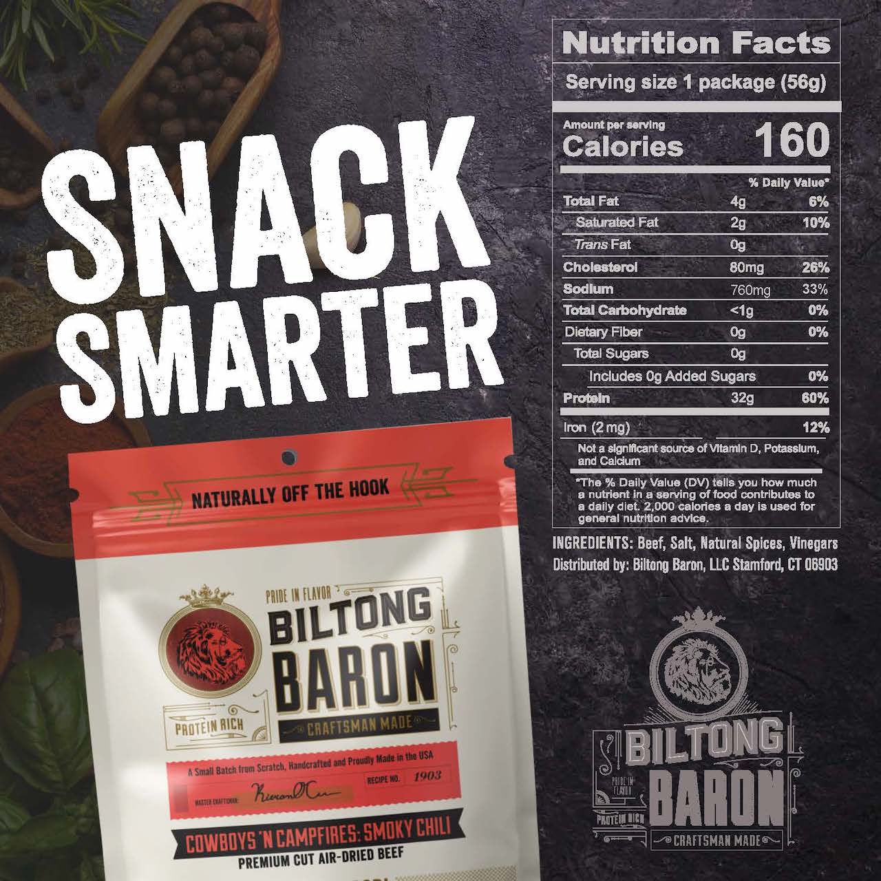 Biltong Baron - Cowboys 'N Campfires: Smoky Chili Biltong - FishNook Tinned Seafood Co.