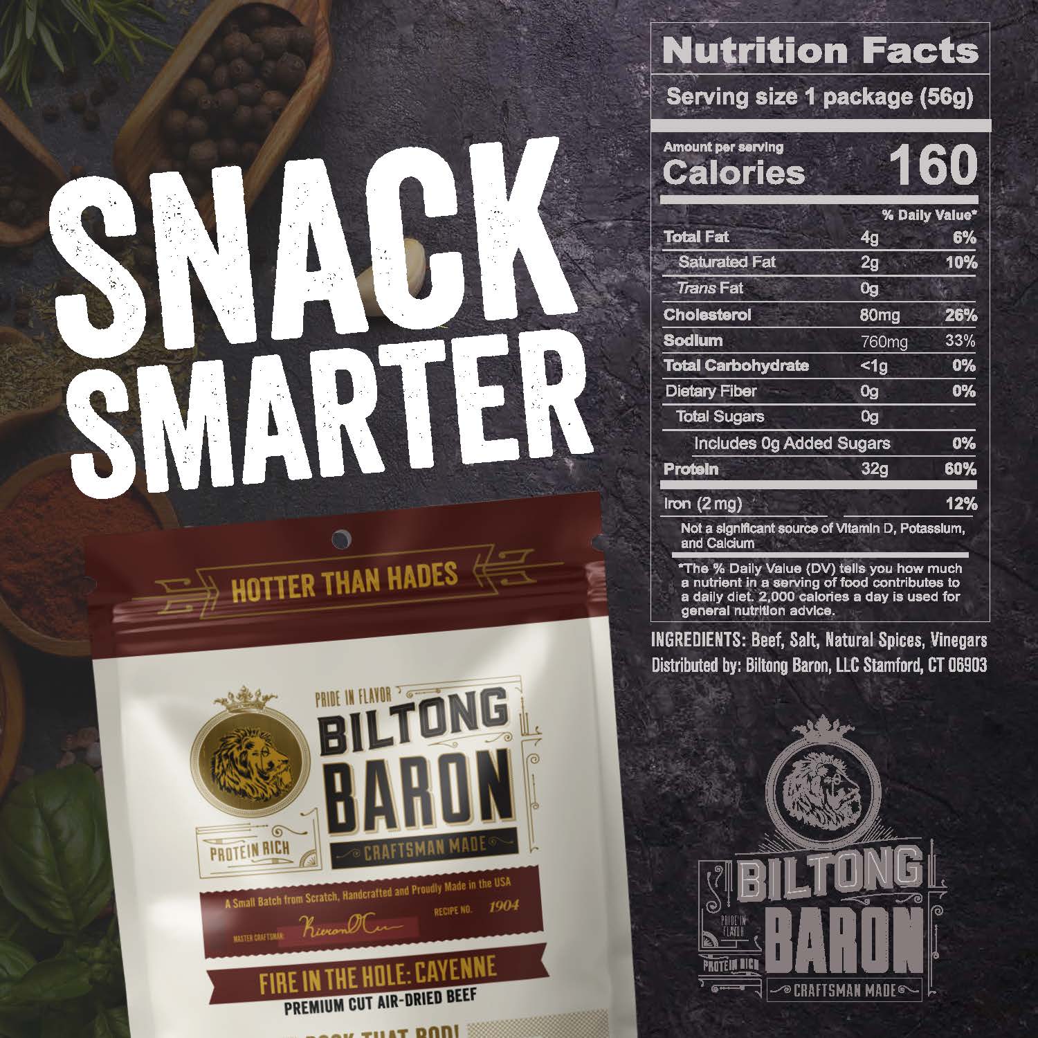 Biltong Baron - Fire in the Hole: Spicy Cayenne Biltong - FishNook Tinned Seafood Co.