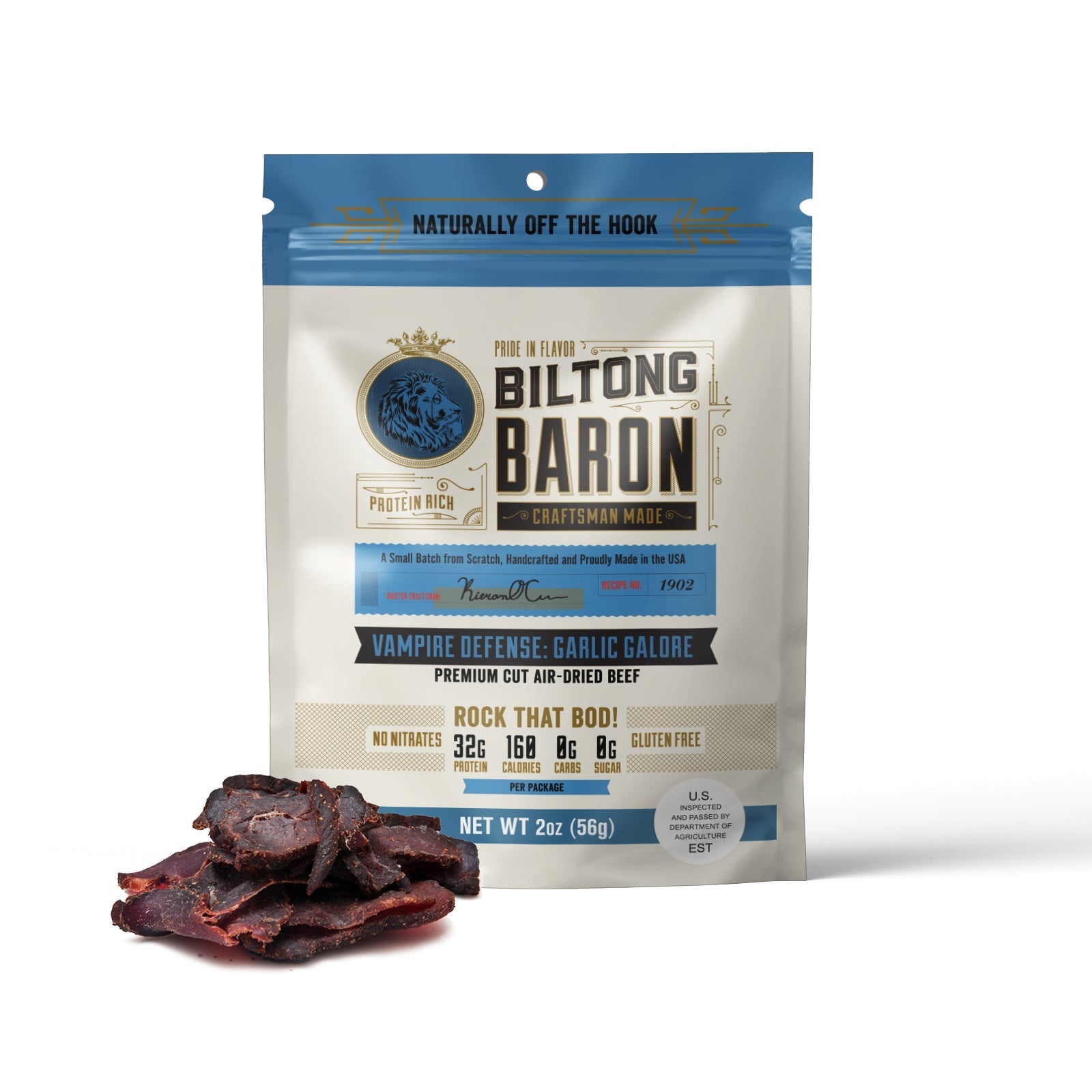 Biltong Baron - Vampire Defense: Garlic Galore Biltong - FishNook Tinned Seafood Co.