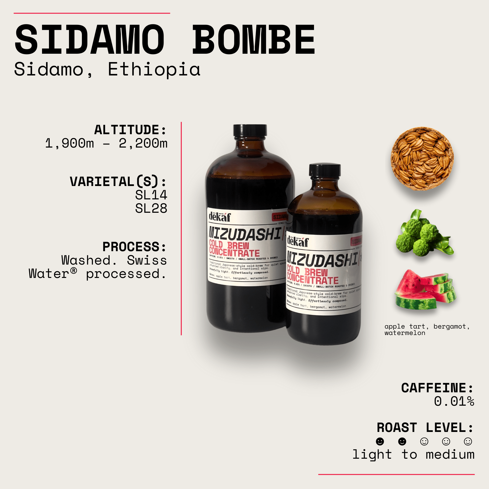 DEKÁF - Ethiopia Sidamo Bombe Mizudashi Decaf Cold Brew Concentrate - FishNook Tinned Seafood Co.