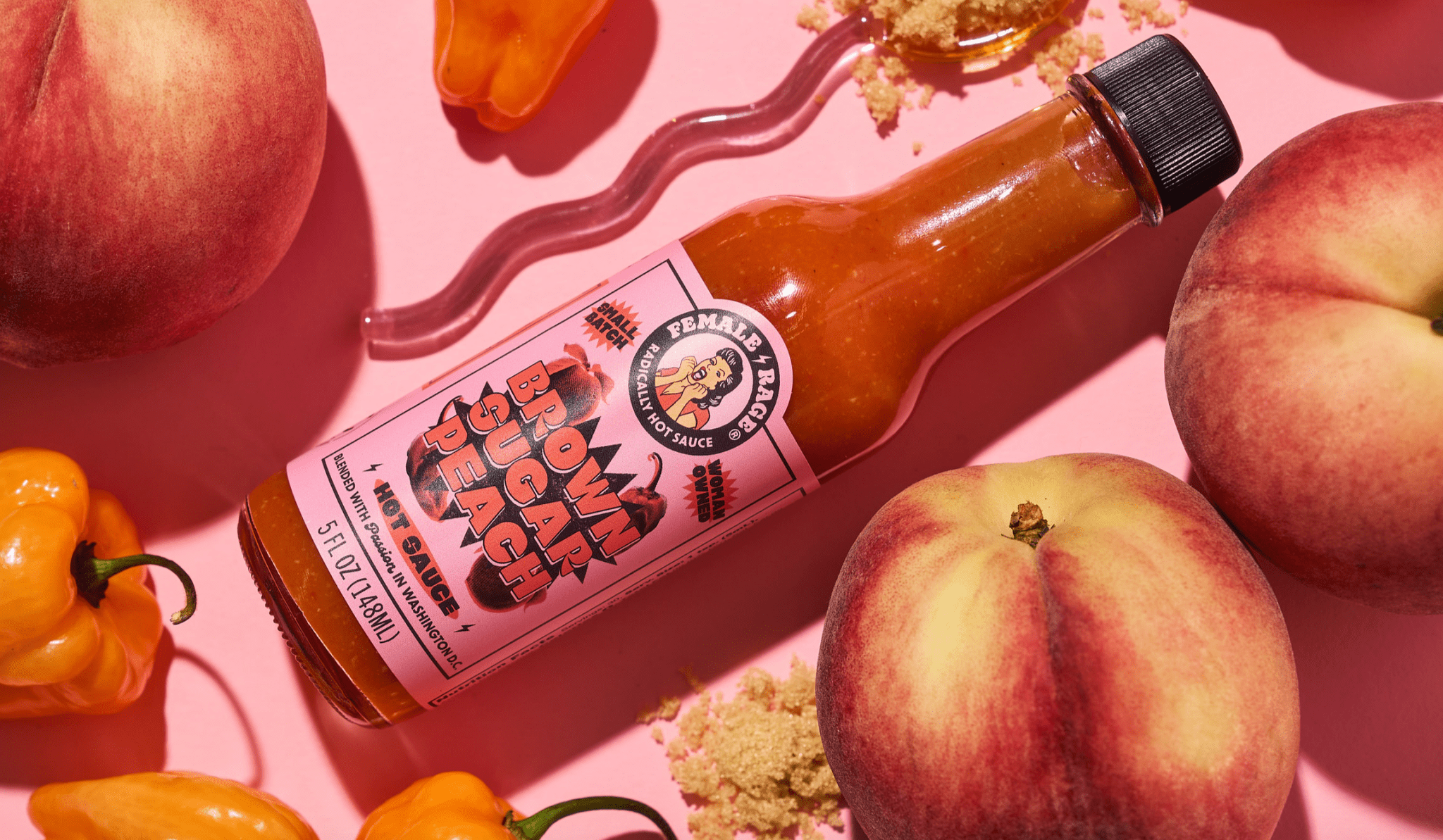 Female Rage Hot Sauce - Brown Sugar Peach Hot Sauce - FishNook Tinned Seafood Co.