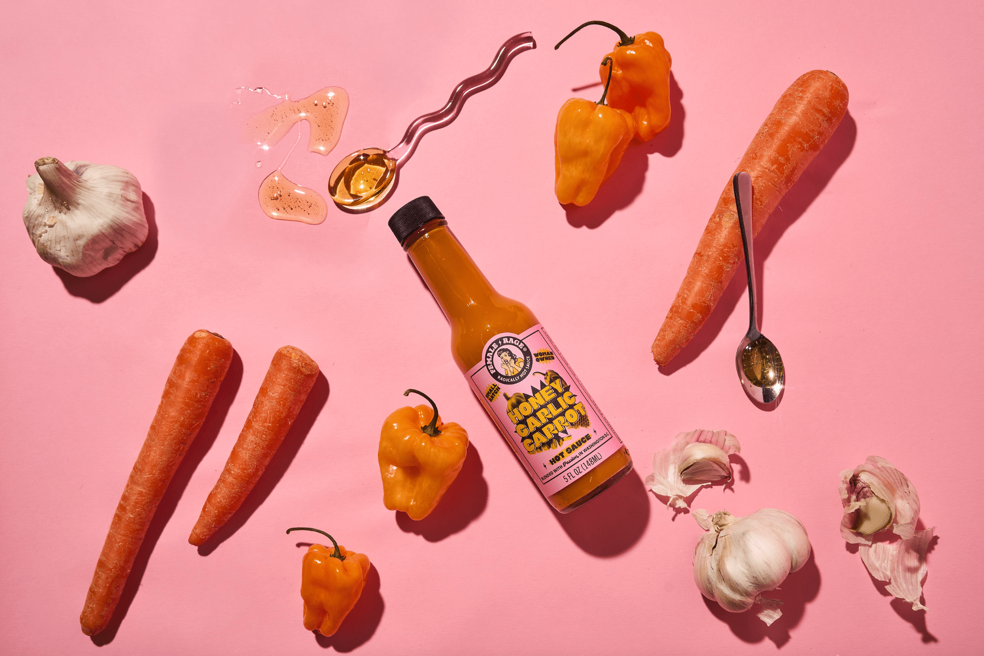 Female Rage Hot Sauce - Honey Garlic Carrot Hot Sauce - FishNook Tinned Seafood Co.
