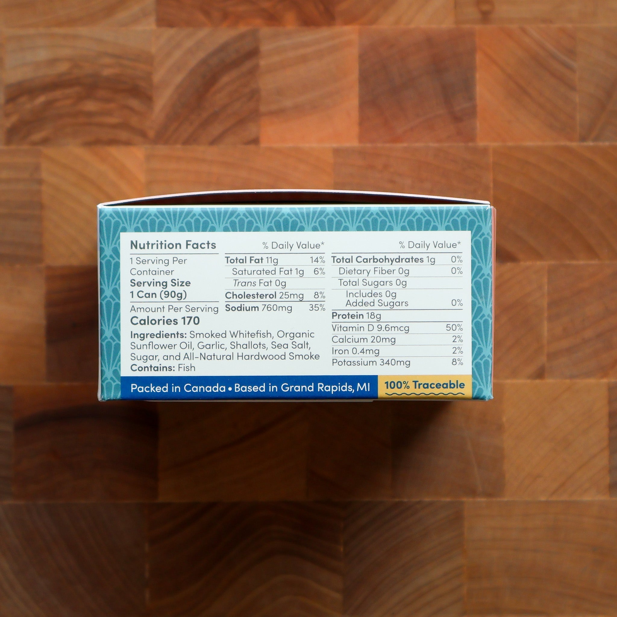 Great Lakes Tinned Fish - Smoked Whitefish w/ Garlic & Shallot - FishNook Tinned Seafood Co.