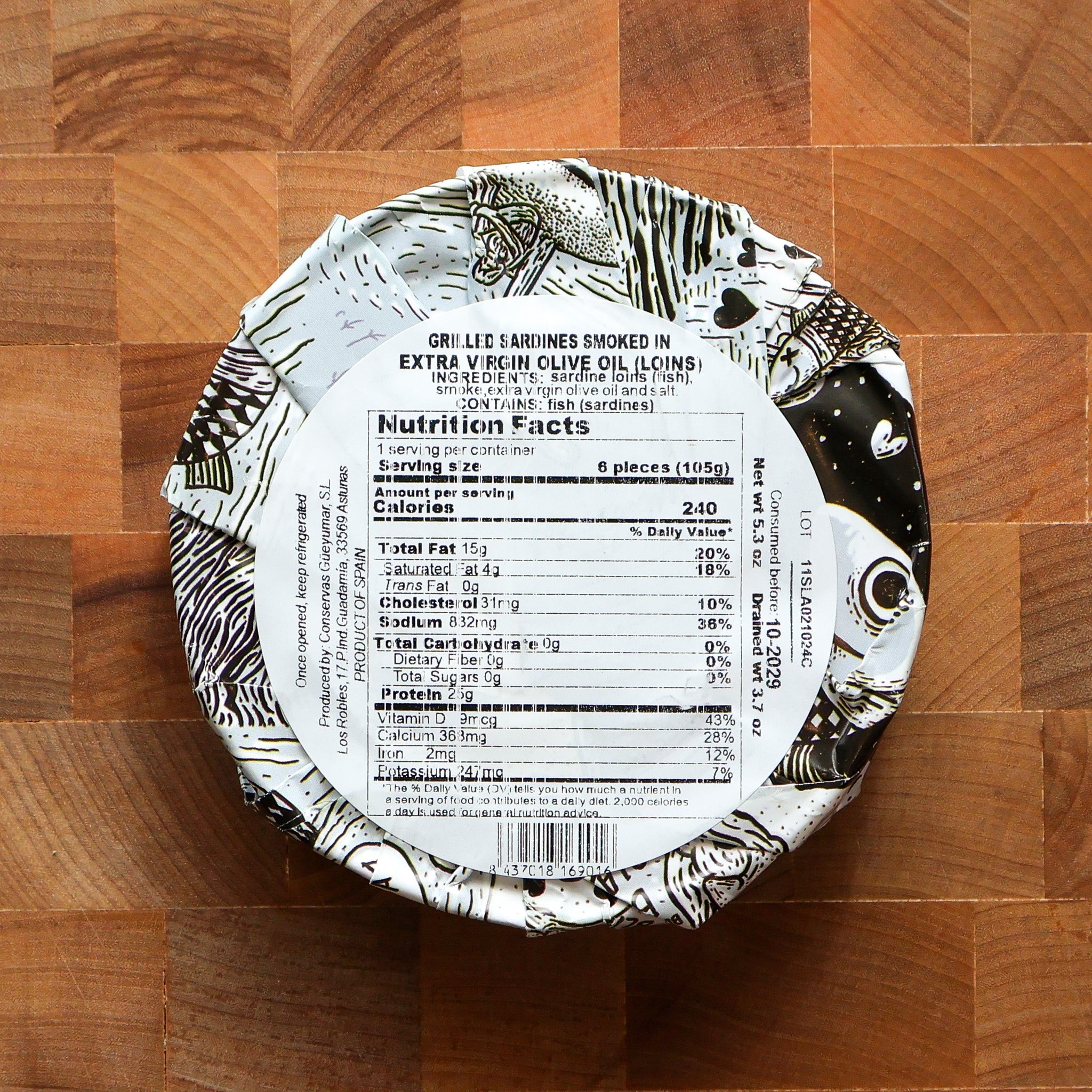 Gueyu Mar - Chargrilled Sardine Loins in EVOO - FishNook Tinned Seafood Co.