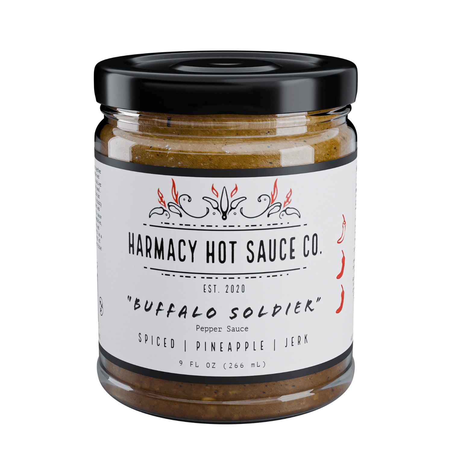 Harmacy Hot Sauce Co. - Buffalo Soldier - Grilled Pineapple Jerk Sauce (9oz) - FishNook Tinned Seafood Co.