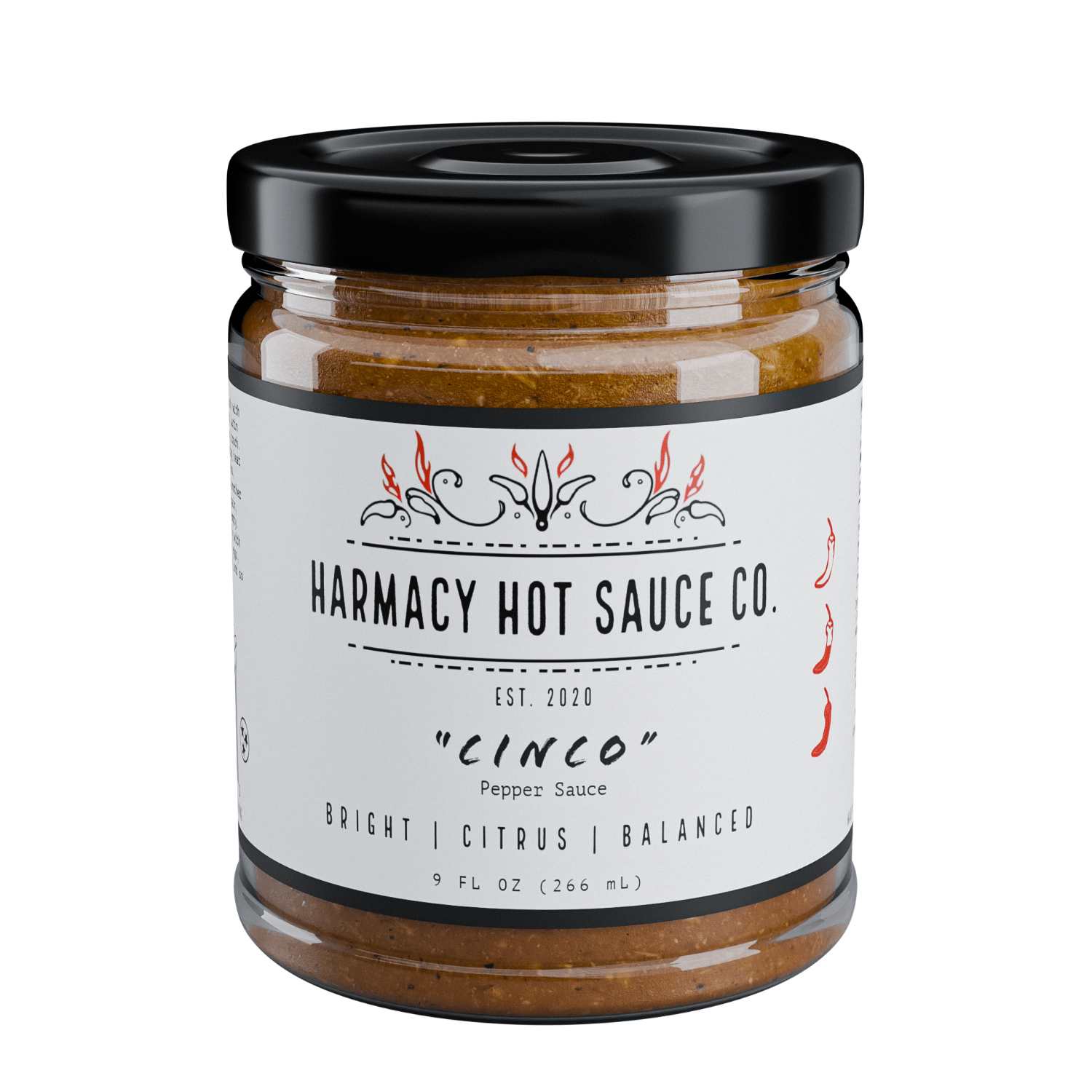 Harmacy Hot Sauce Co. - Cinco - Tomatillo & Clementine Pepper Sauce (9oz) - FishNook Tinned Seafood Co.