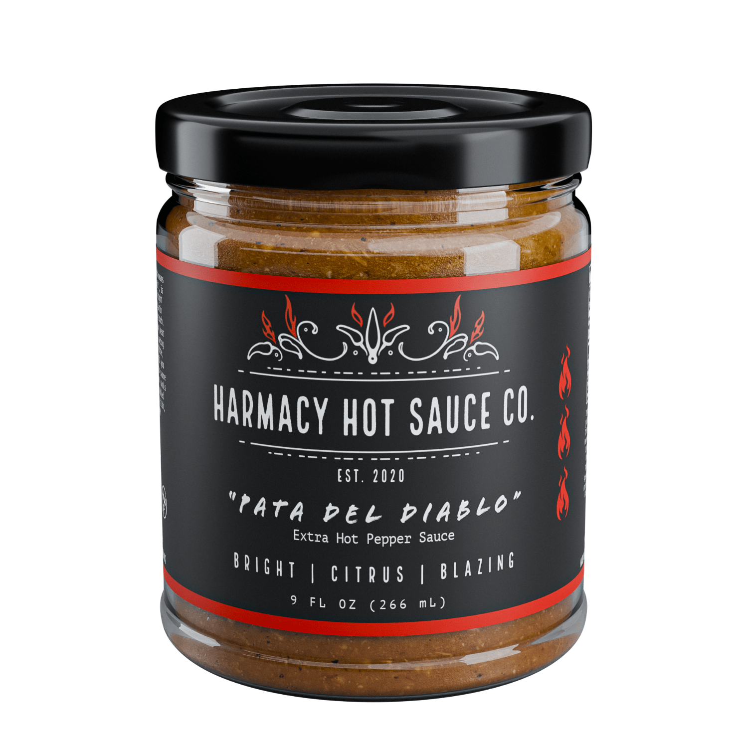 Harmacy Hot Sauce Co. - Pata del Diablo - Extra Hot Tomatillo & Clementine Pepper Sauce (9oz) - FishNook Tinned Seafood Co.