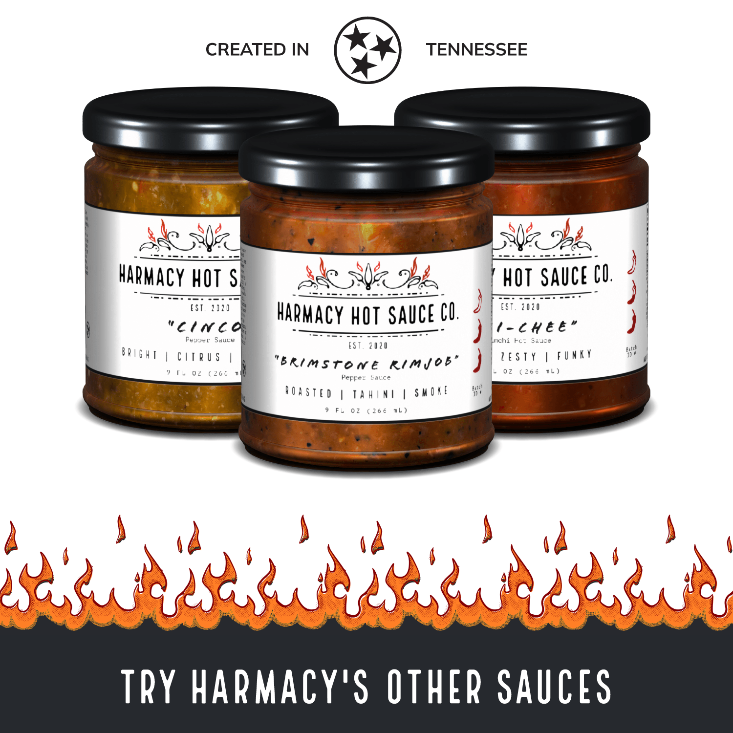 Harmacy Hot Sauce Co. - Totec's Tears - Dried Chili & Plum Pepper Sauce (9oz) - FishNook Tinned Seafood Co.