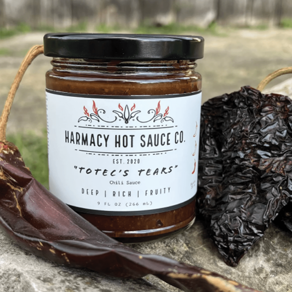 Harmacy Hot Sauce Co. - Totec's Tears - Dried Chili & Plum Pepper Sauce (9oz) - FishNook Tinned Seafood Co.