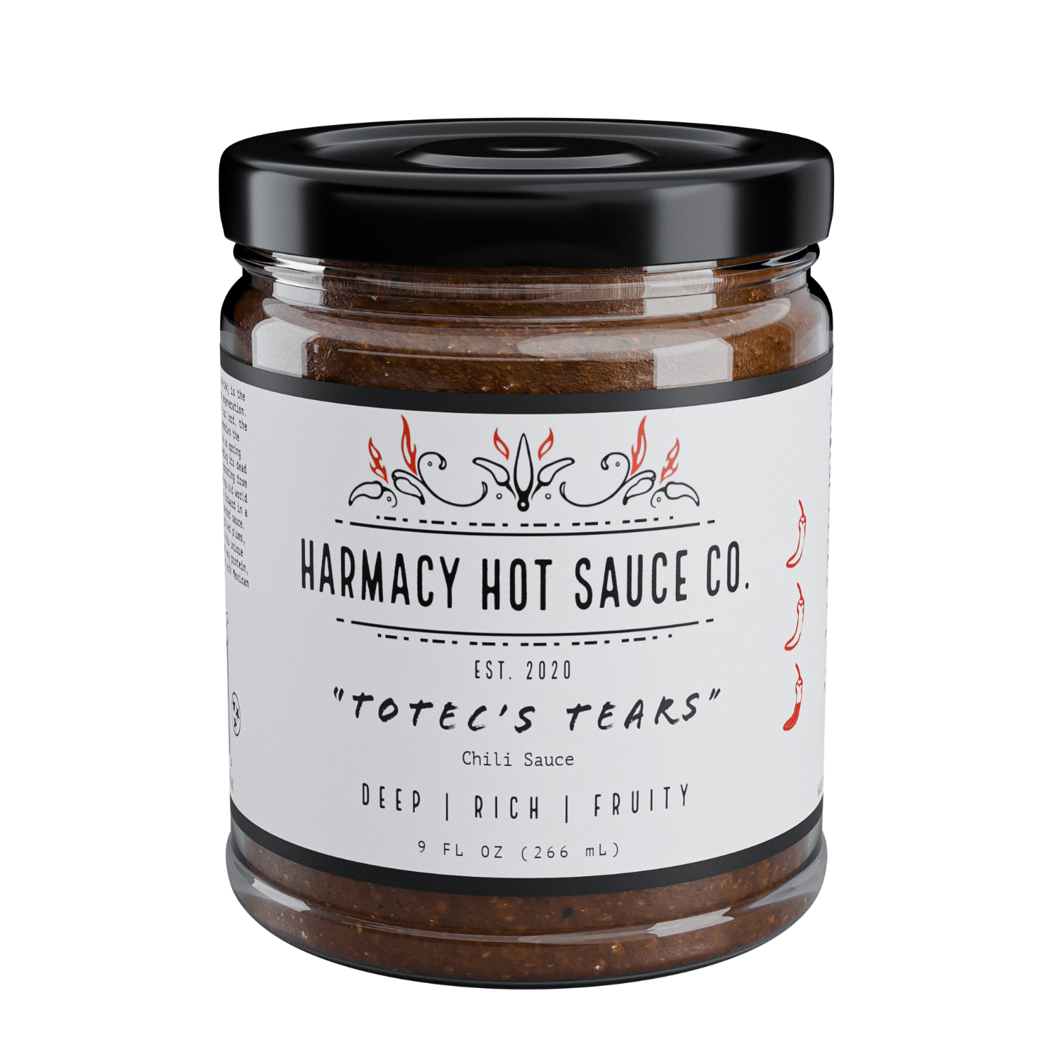 Harmacy Hot Sauce Co. - Totec's Tears - Dried Chili & Plum Pepper Sauce (9oz) - FishNook Tinned Seafood Co.