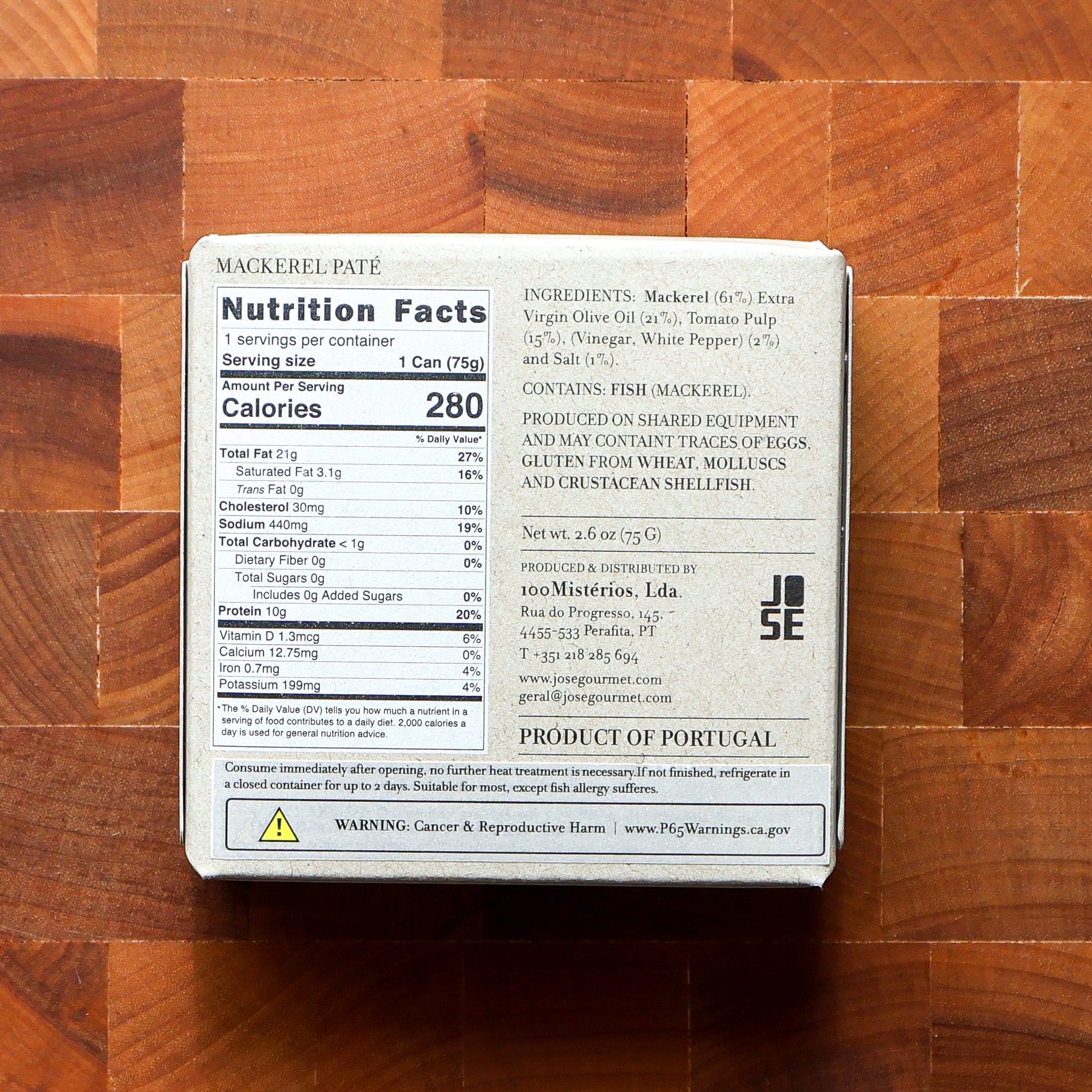 Jose Gourmet - Mackerel Paté - FishNook Tinned Seafood Co.