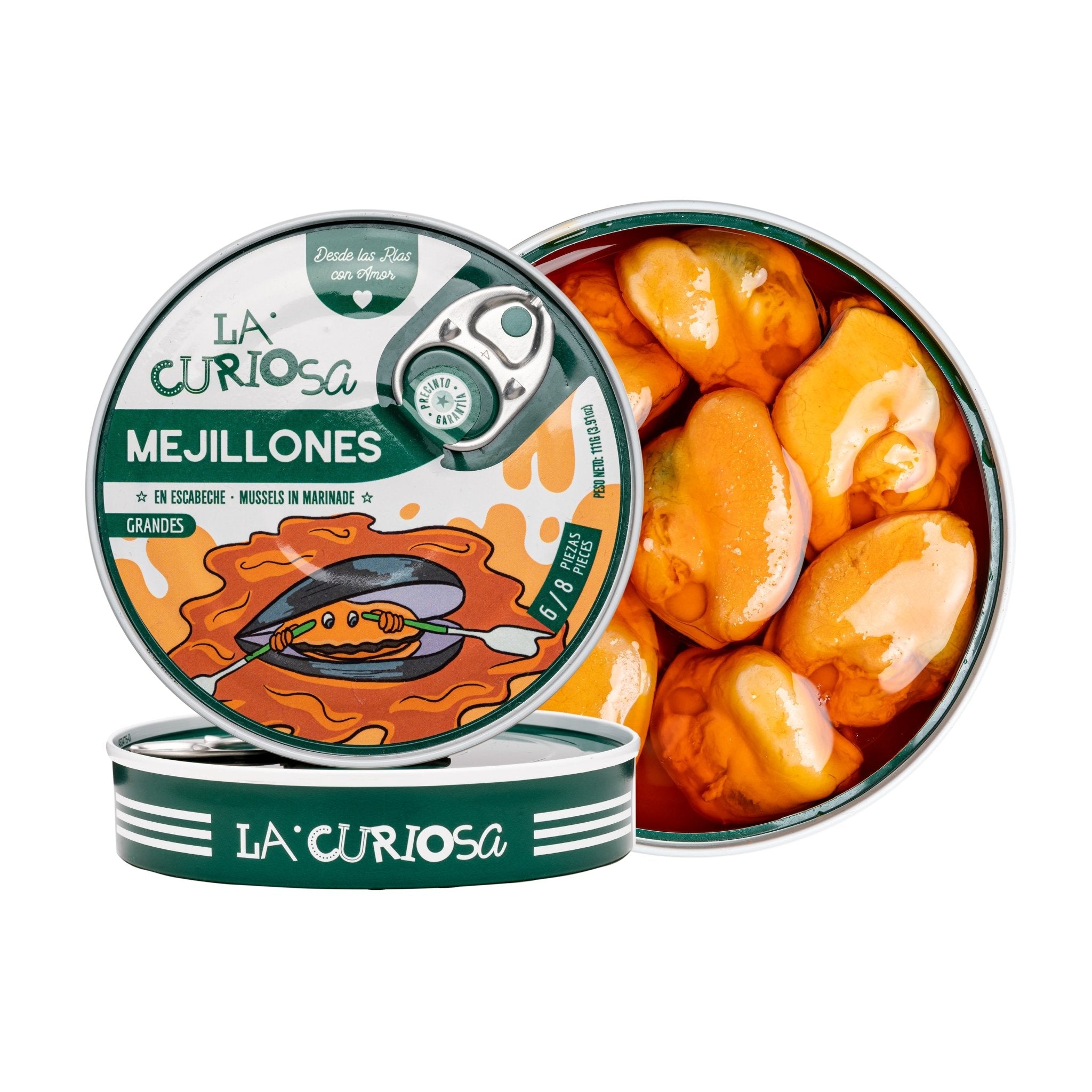 La Curiosa - 8/12 Galician Mussels in Escabeche Sauce - FishNook Tinned Seafood Co.