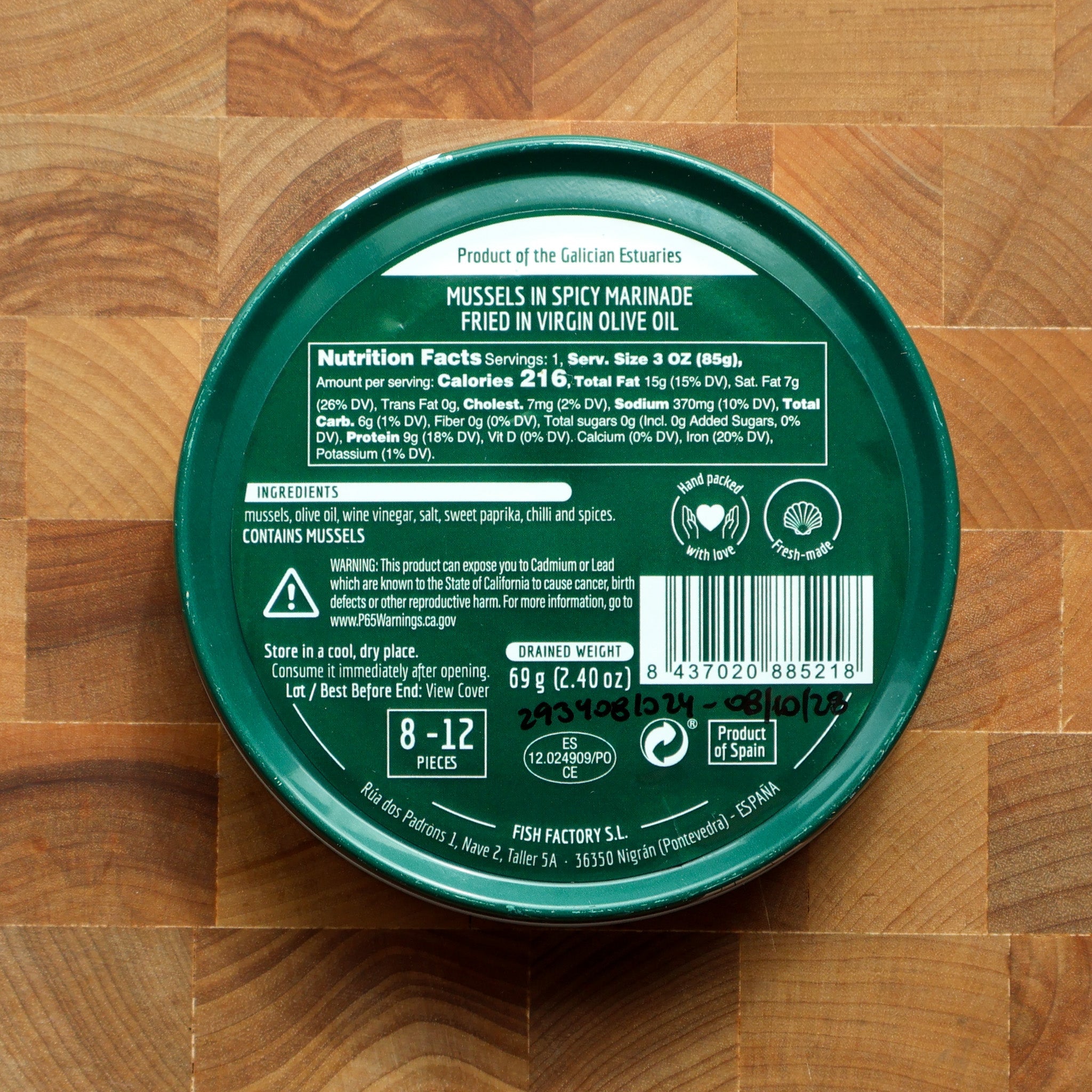 La Curiosa - 8/12 Spicy Galician Mussels in Escabeche Sauce - FishNook Tinned Seafood Co.