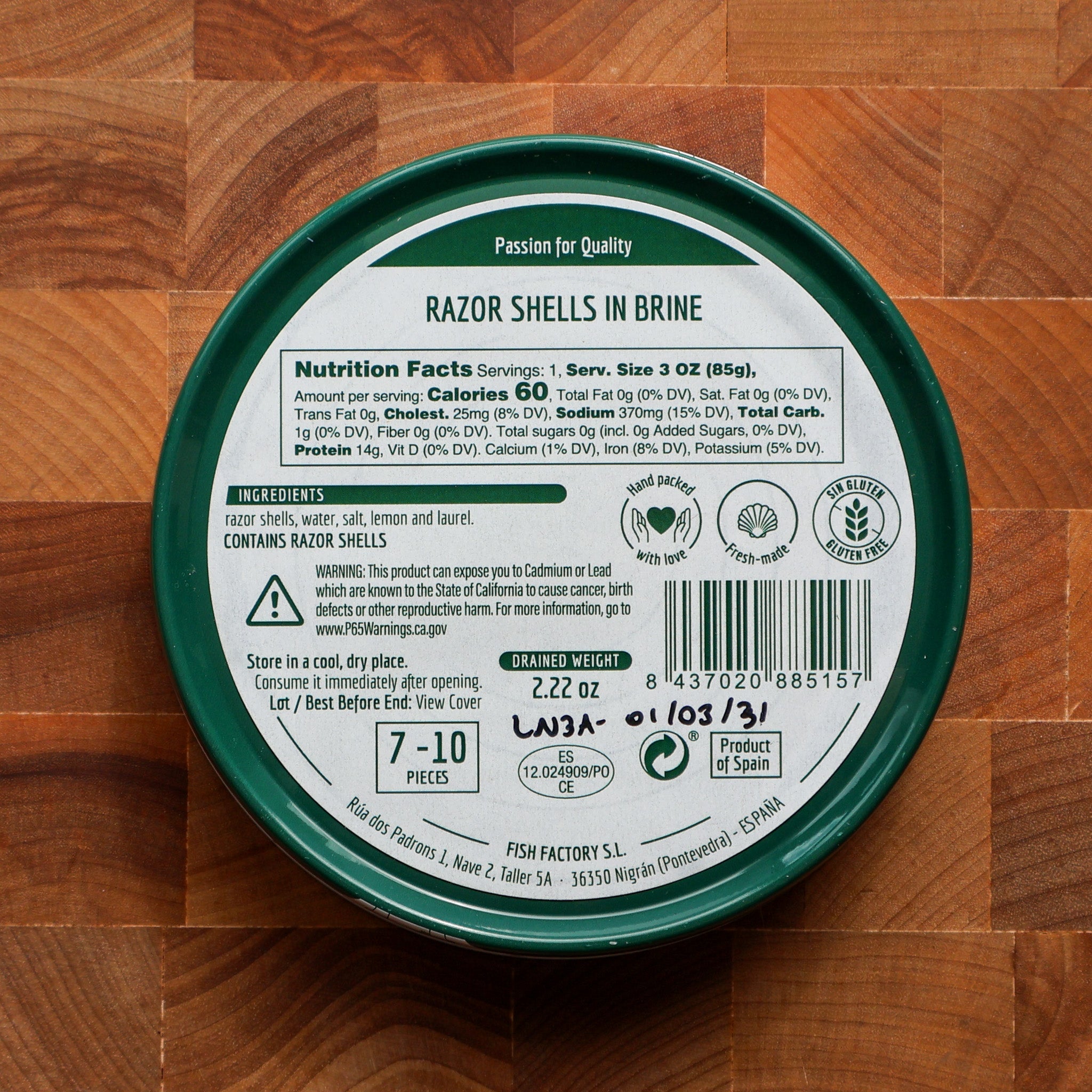 La Curiosa Razor Clams in Brine | FishNook Tinned Seafood Co.