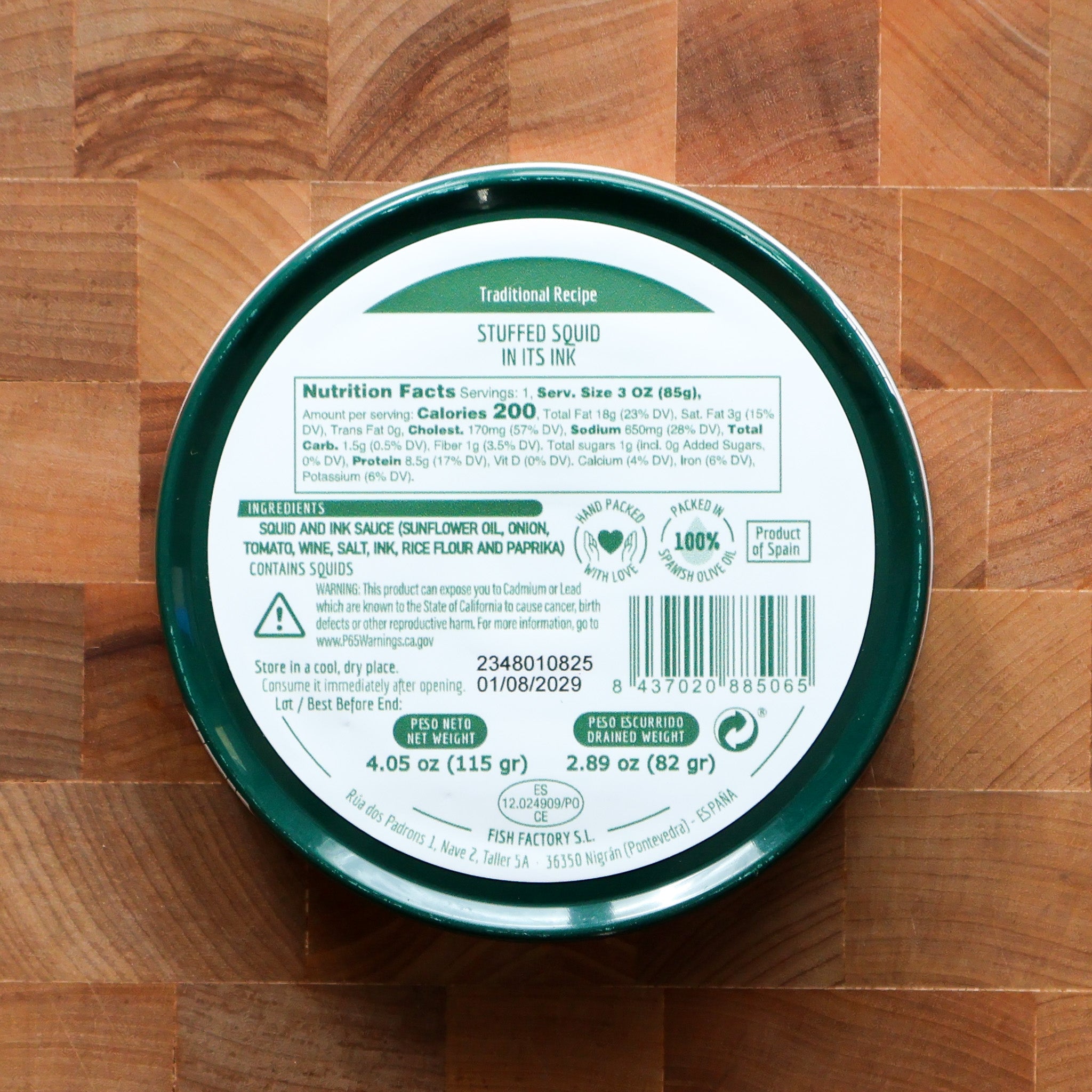 La Curiosa - Stuffed Squids in Ink Sauce - FishNook Tinned Seafood Co.