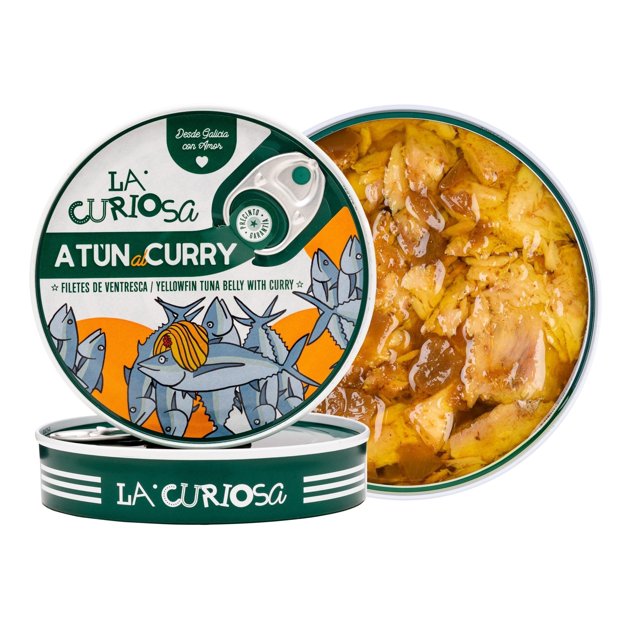 La Curiosa - Yellowfin Tuna Belly Fillets in Green Curry - FishNook Tinned Seafood Co.