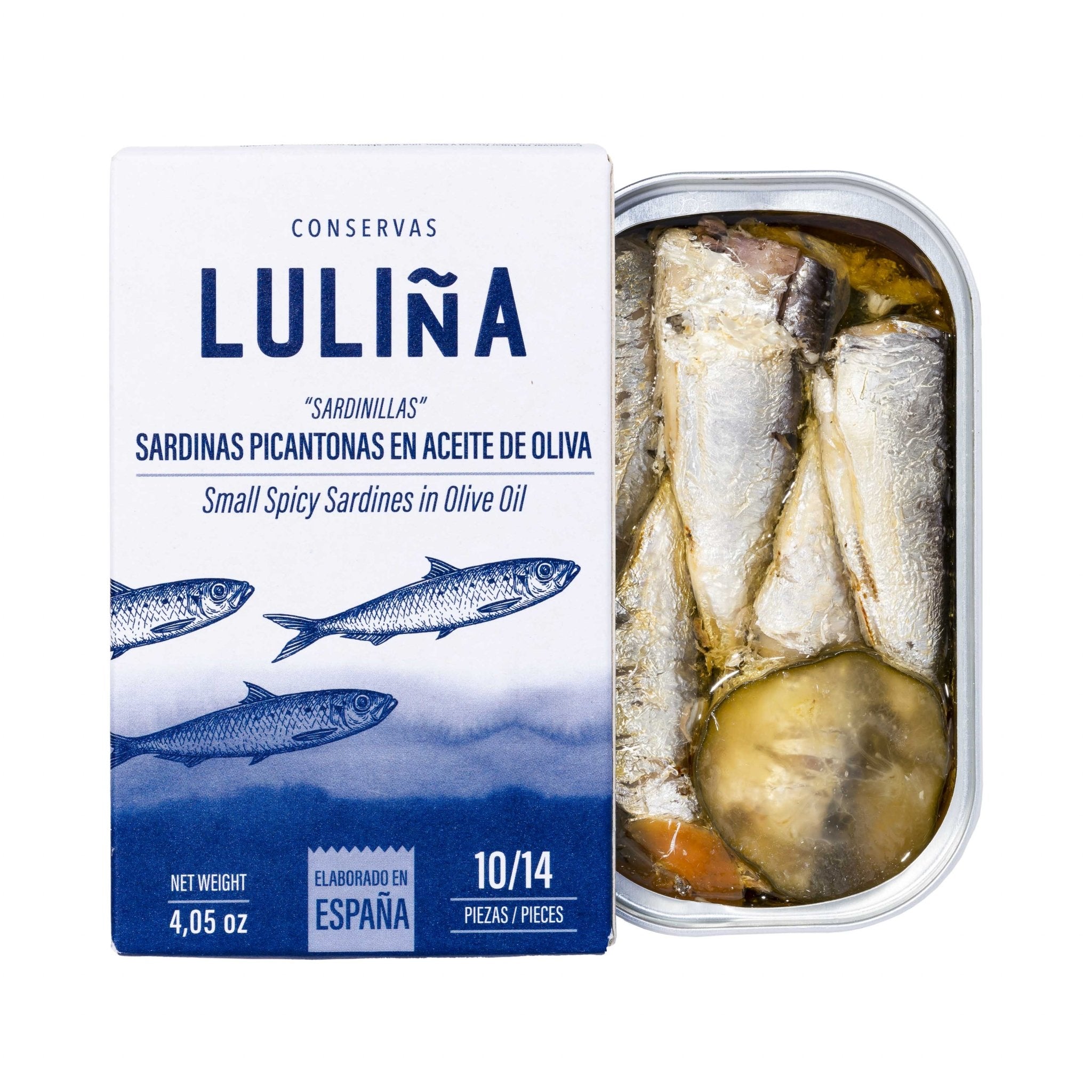 Luliña - 10/14 Small Spicy Sardines in Olive Oil - FishNook Tinned Seafood Co.