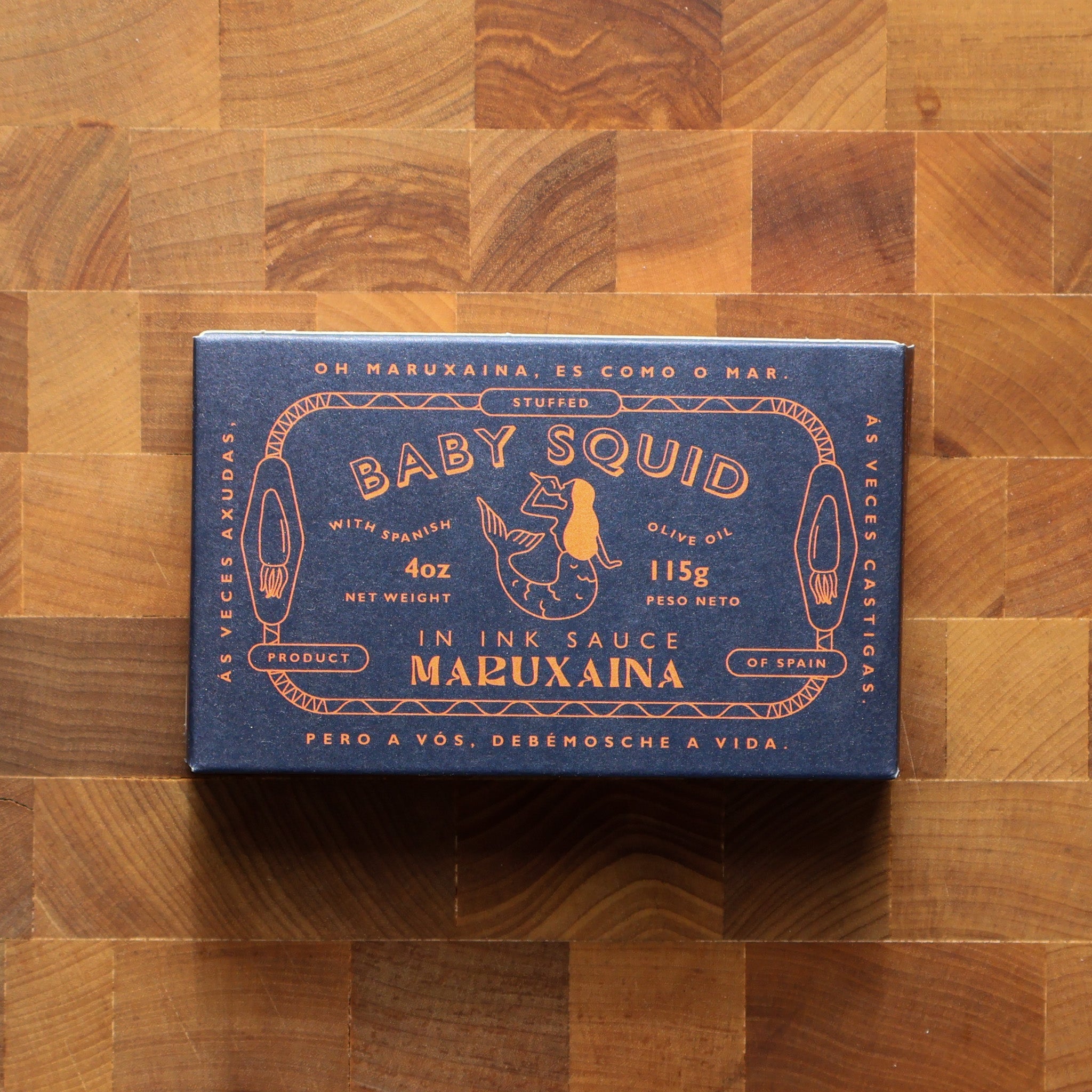 Maruxaina - Stuffed Baby Squid in Ink - FishNook Tinned Seafood Co.