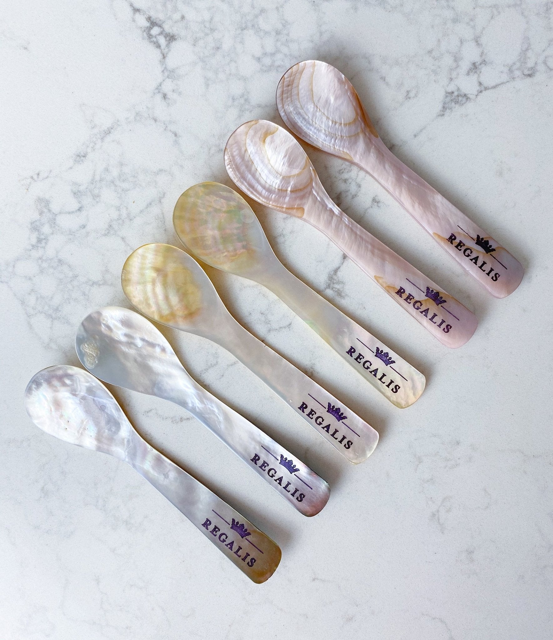 Regalis Foods - Mother of Pearl Caviar Spoons - FishNook Tinned Seafood Co.
