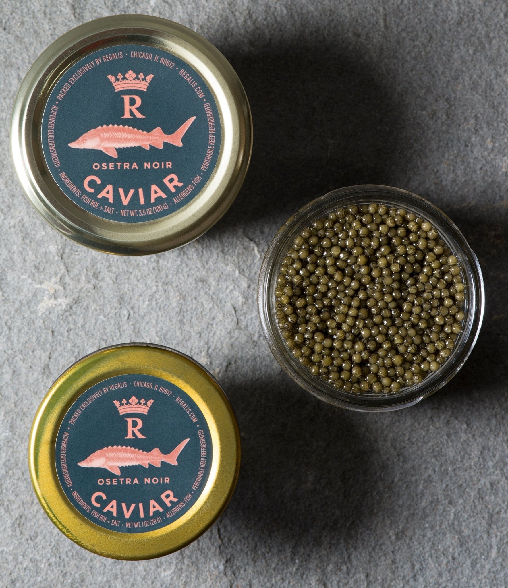 Regalis Foods - Osetra Noir Caviar - FishNook Tinned Seafood Co.