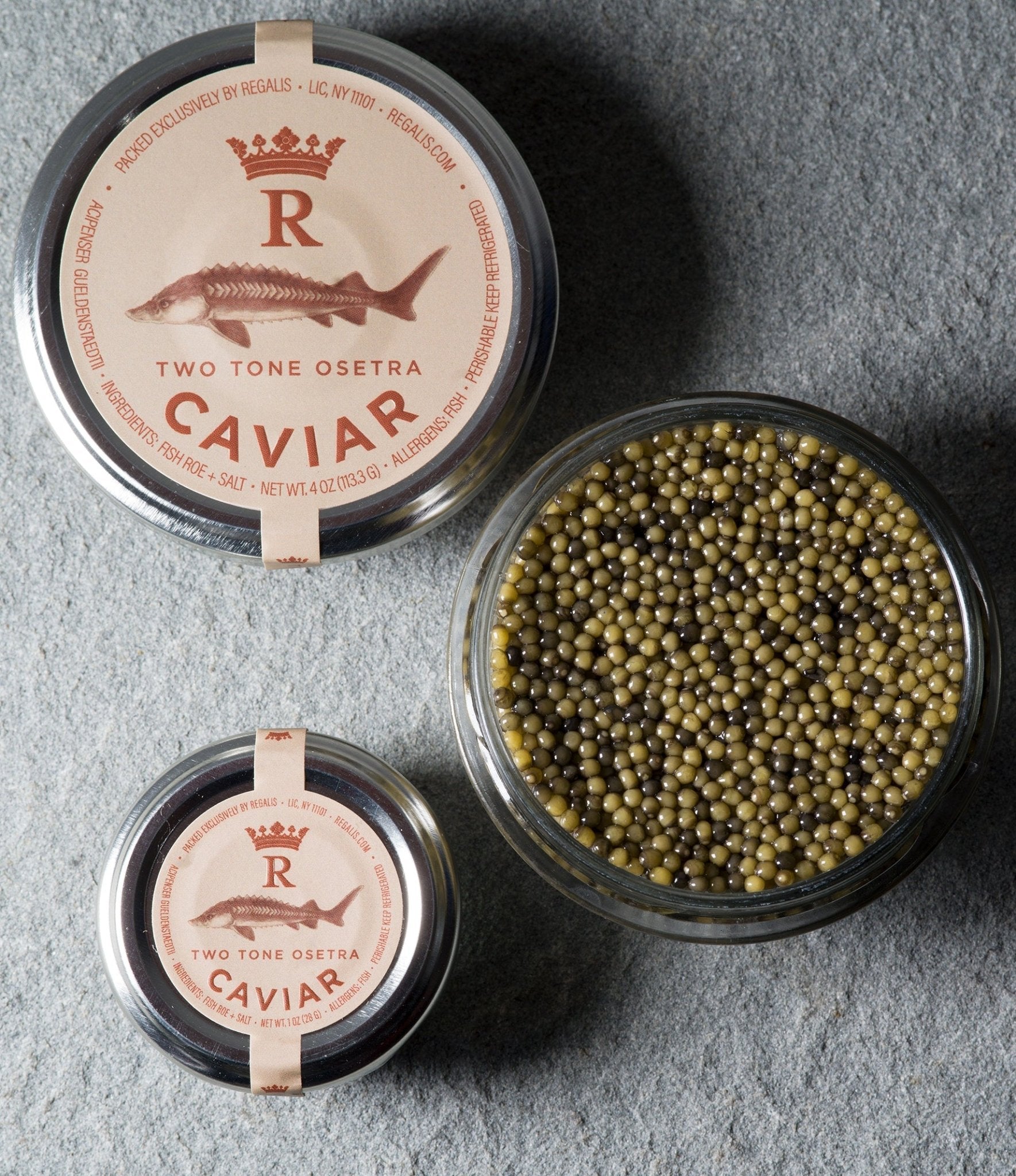 Regalis Foods - Two - Tone Osetra Caviar - FishNook Tinned Seafood Co.