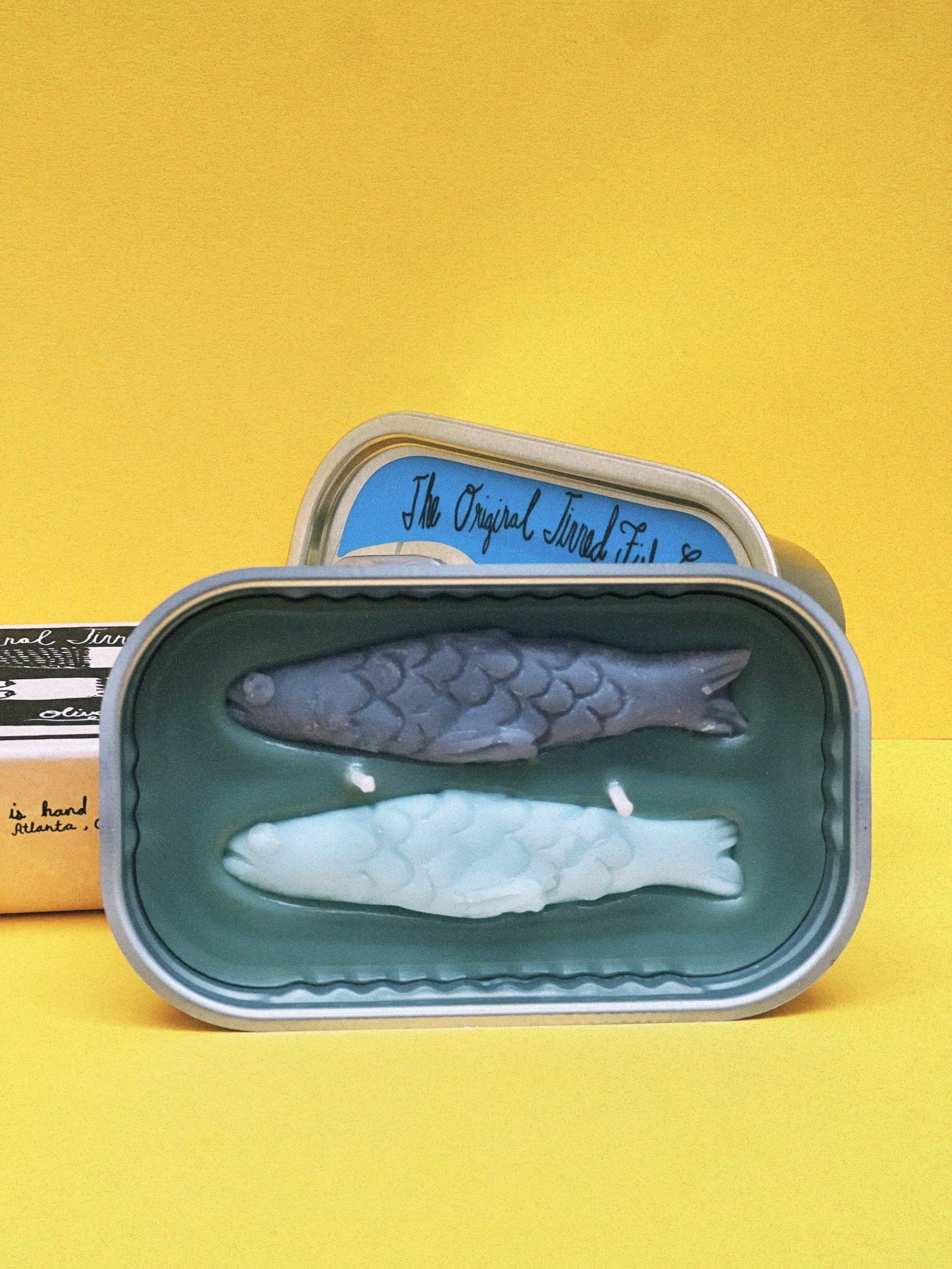 Tinned Candle - Tinned Fish Candle - Olive Oil and Sea Salt (Ocean Breeze Scented) - FishNook Tinned Seafood Co.