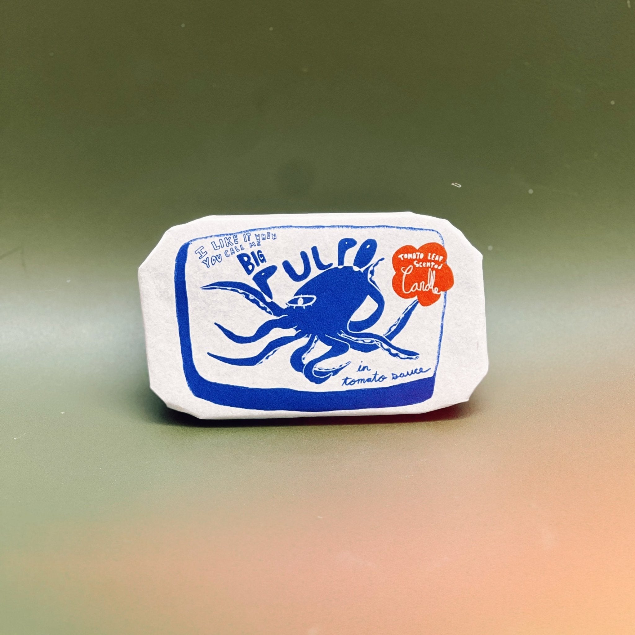 Tinned Candle - Tinned Fish Candle - Pulpo in Tomato Sauce (Tomato Leaf Scented) - FishNook Tinned Seafood Co.