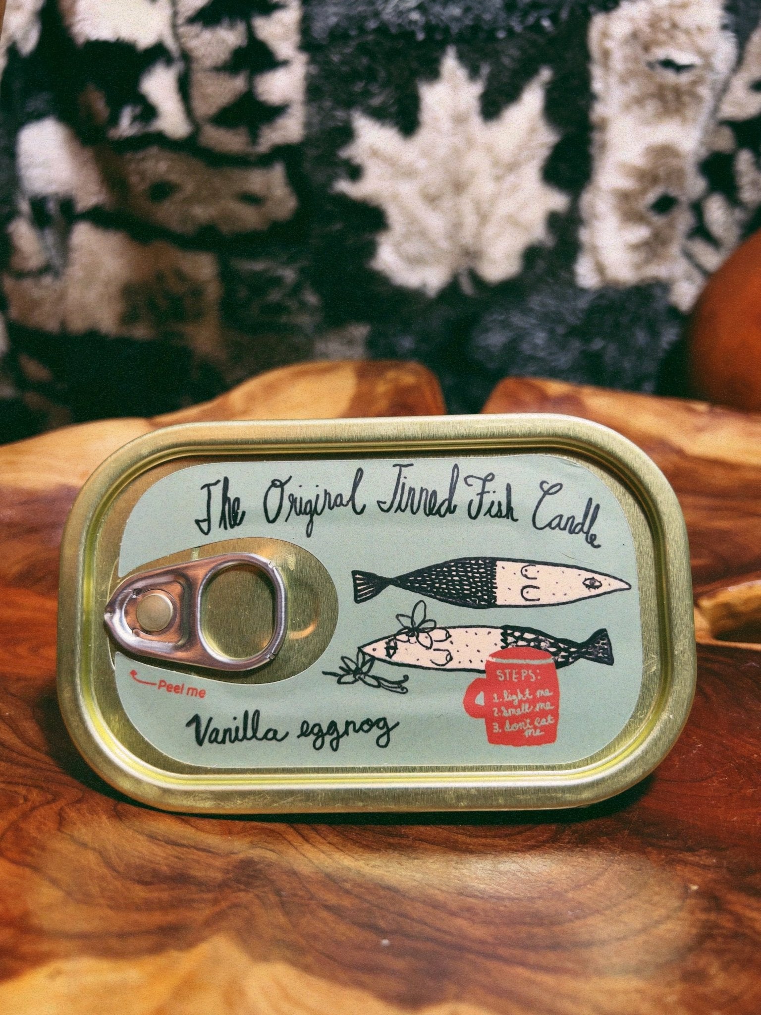 Tinned Candle - Tinned Fish Candle - Vanilla Eggnog - FishNook Tinned Seafood Co.