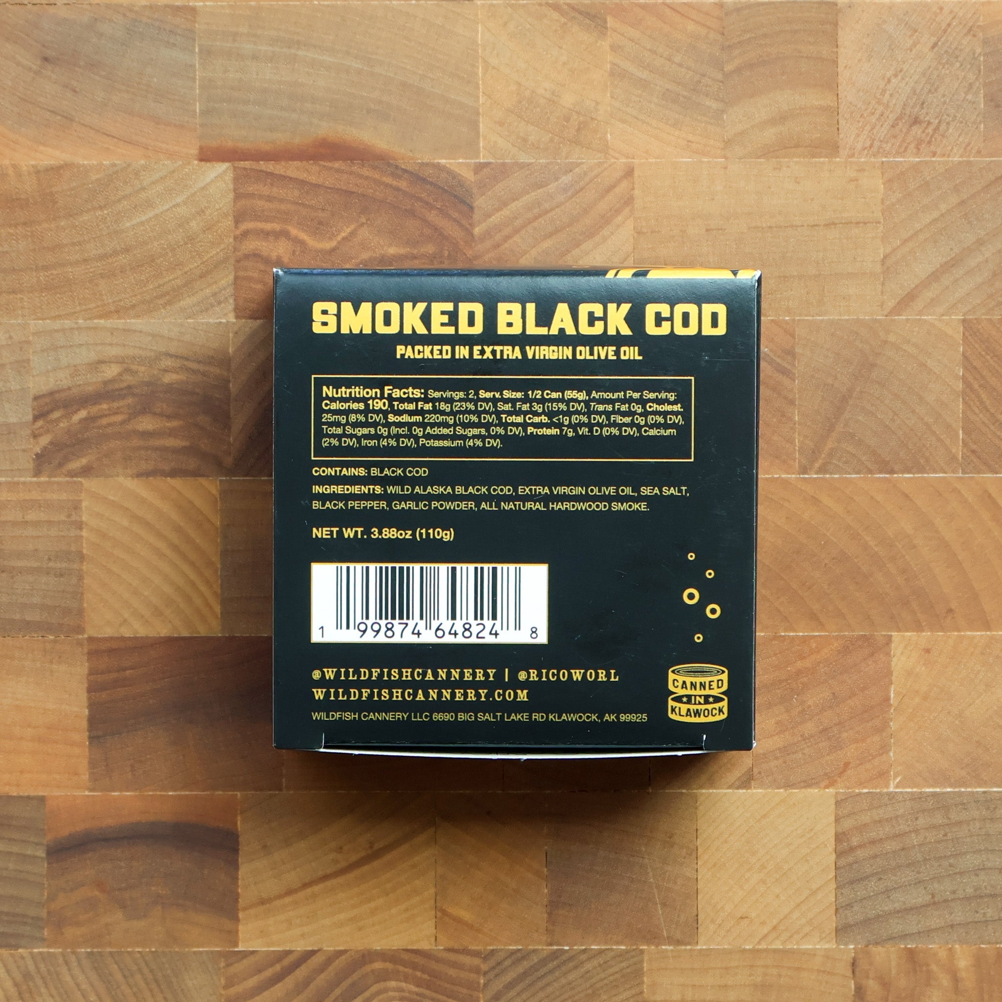 Wildfish Cannery - Smoked Black Cod in EVOO - FishNook Tinned Seafood Co.