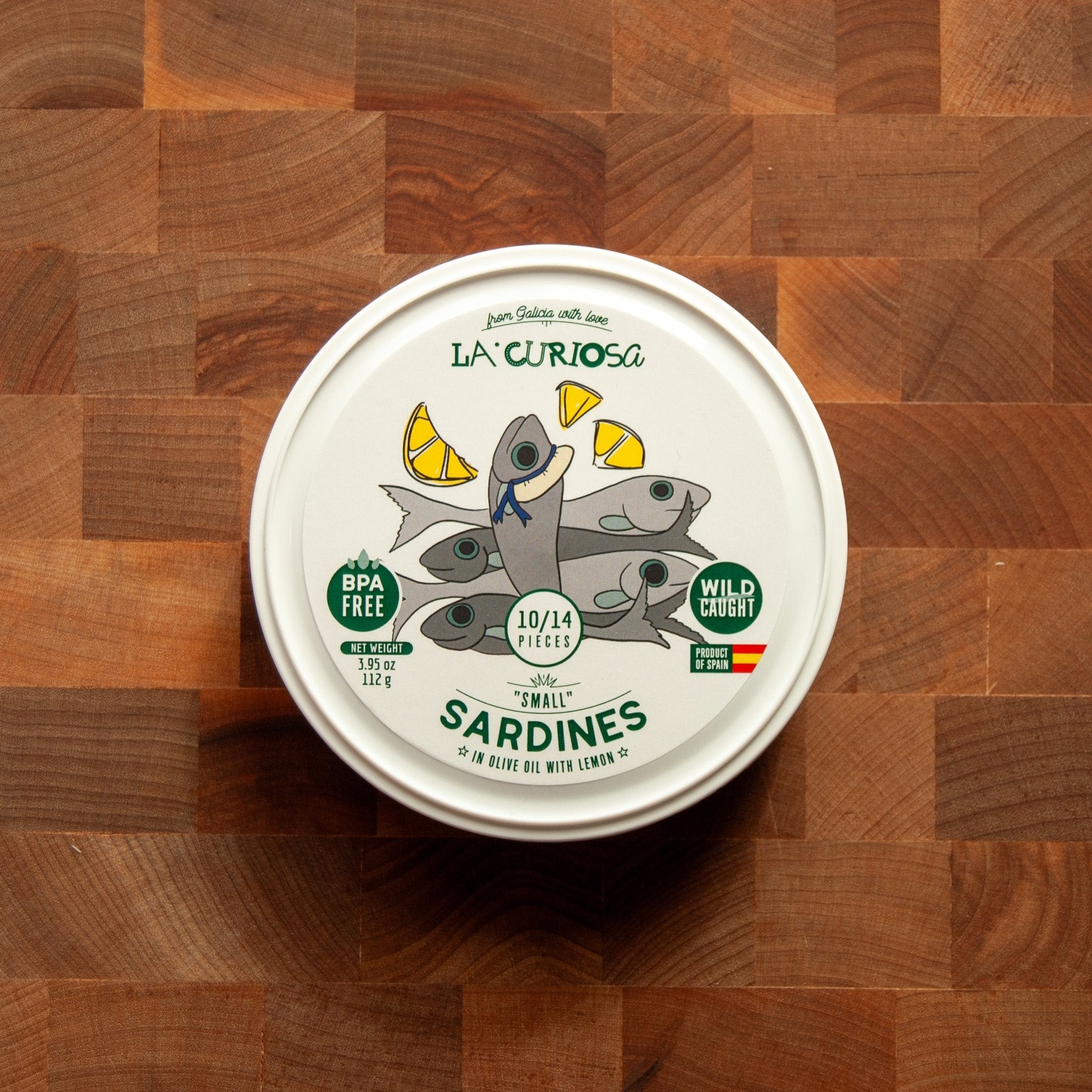 La Curiosa Small Sardines In Olive Oil with Lemon 10/14 - FishNook Tinned Seafood Co.