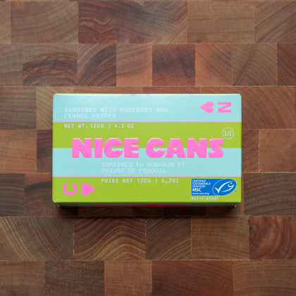 Nice Cans - Sardines w/ Wild Rosemary & Fennel Pepper in Olive Oil - FishNook Tinned Seafood Co.